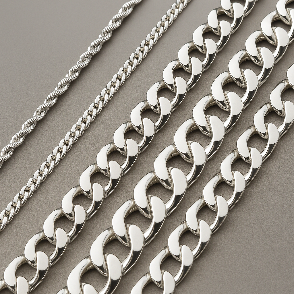 Mens silver cuban link chain