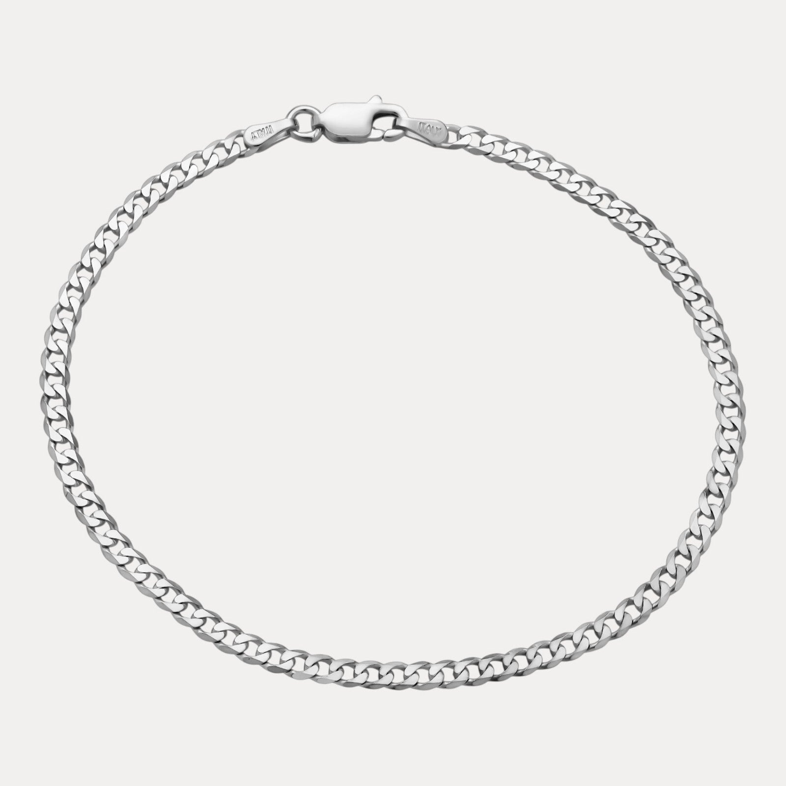 925 Sterling Silver 3mm Curb Bracelet