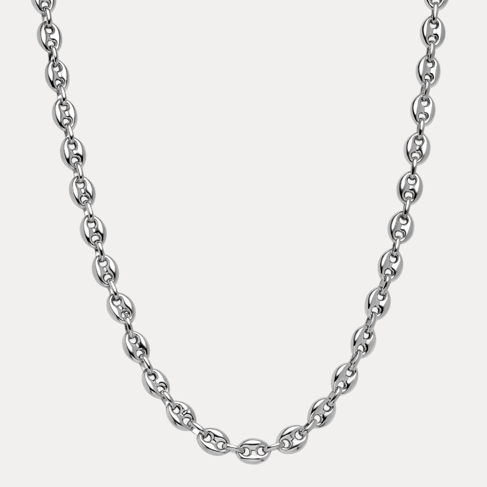 925 Sterling Silver 12mm Puffed Gucci Chain Necklace
