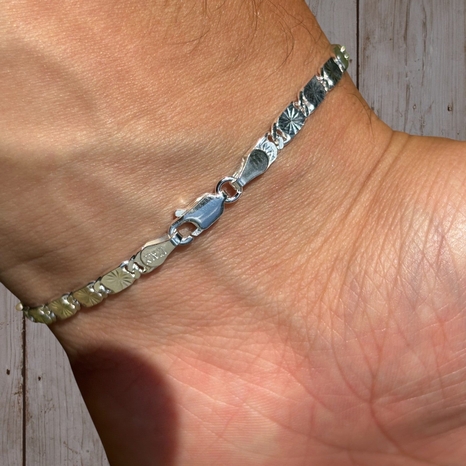 925 Sterling Silver 4mm Valentino Bracelet