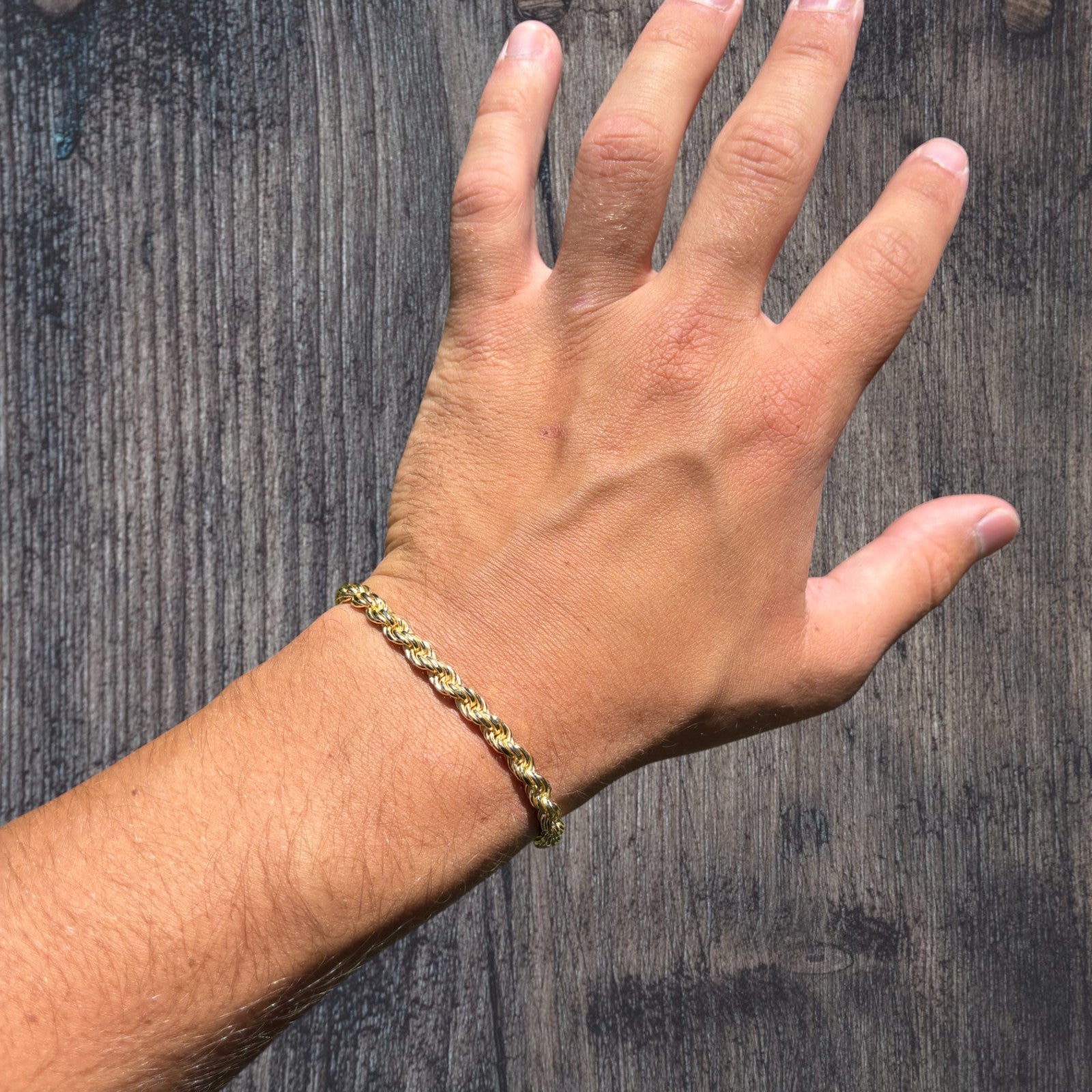 925 Sterling Silver 5mm Diamond Cut Rope Bracelet