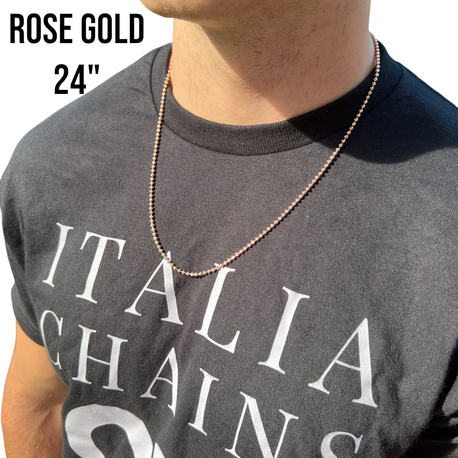 925 Sterling Silver 2.5mm Bead Chain Necklace