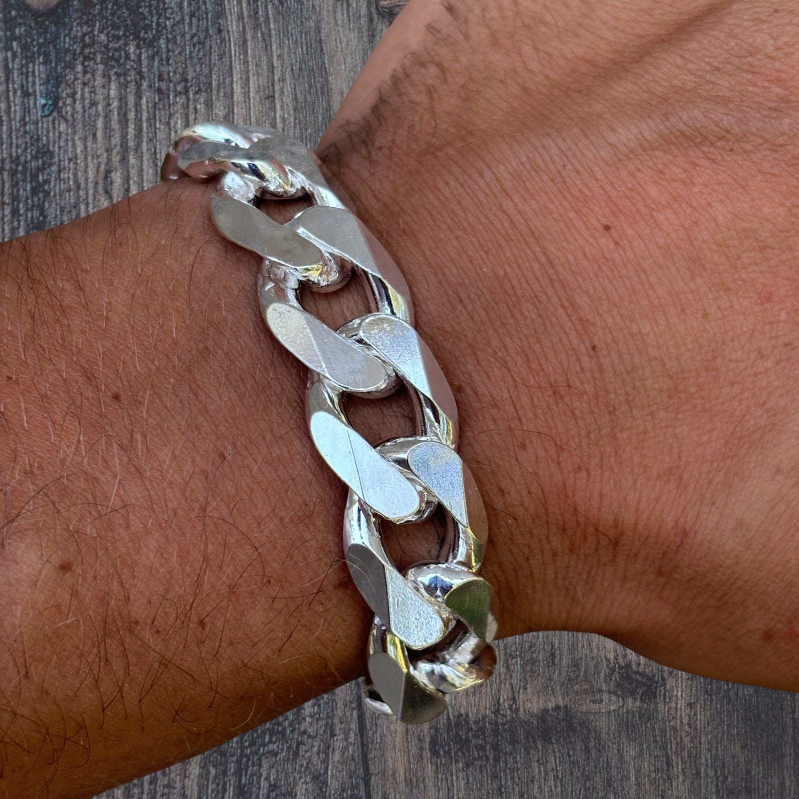 925 Sterling Silver 16mm Curb Bracelet