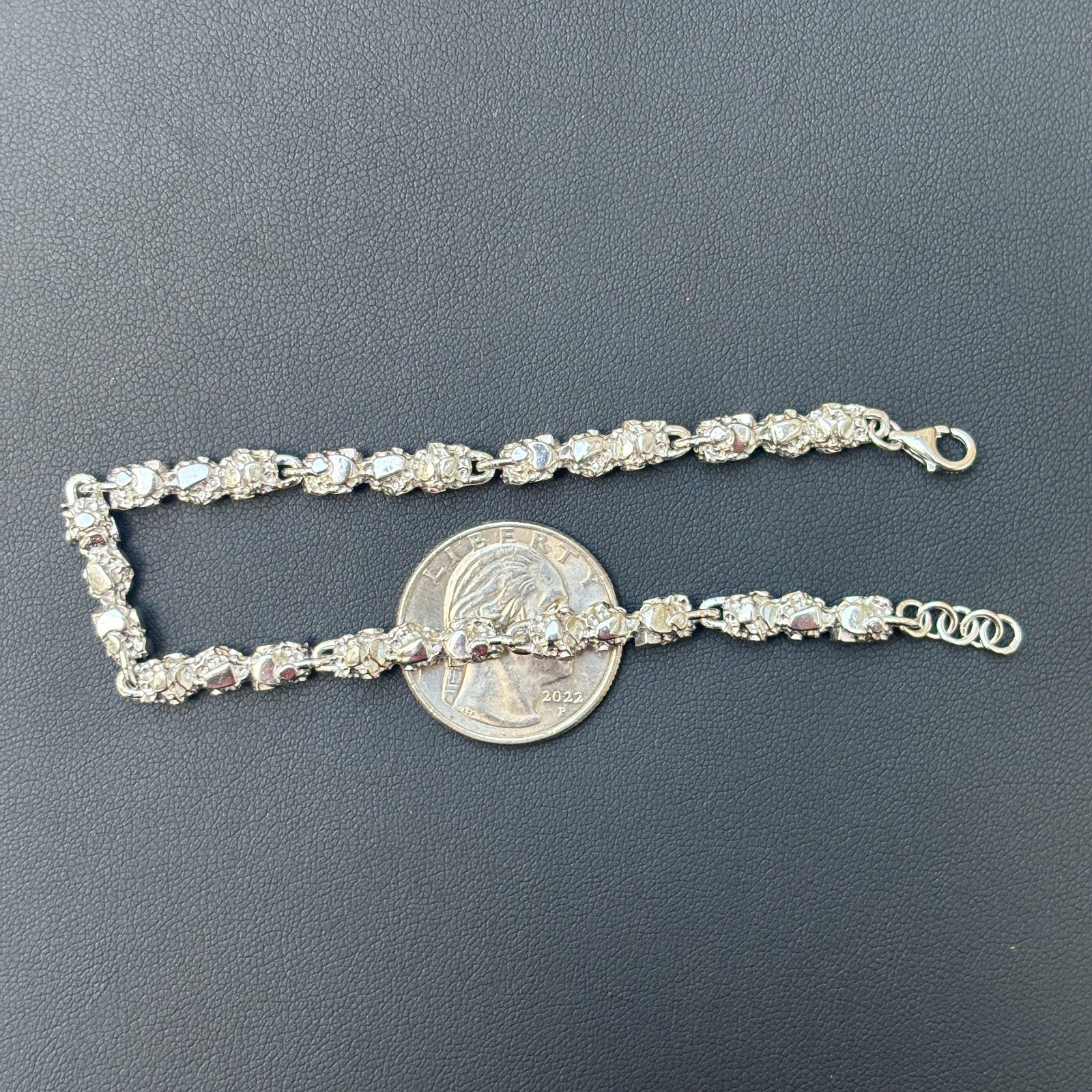 925 Sterling Silver 5mm Nugget Bracelet