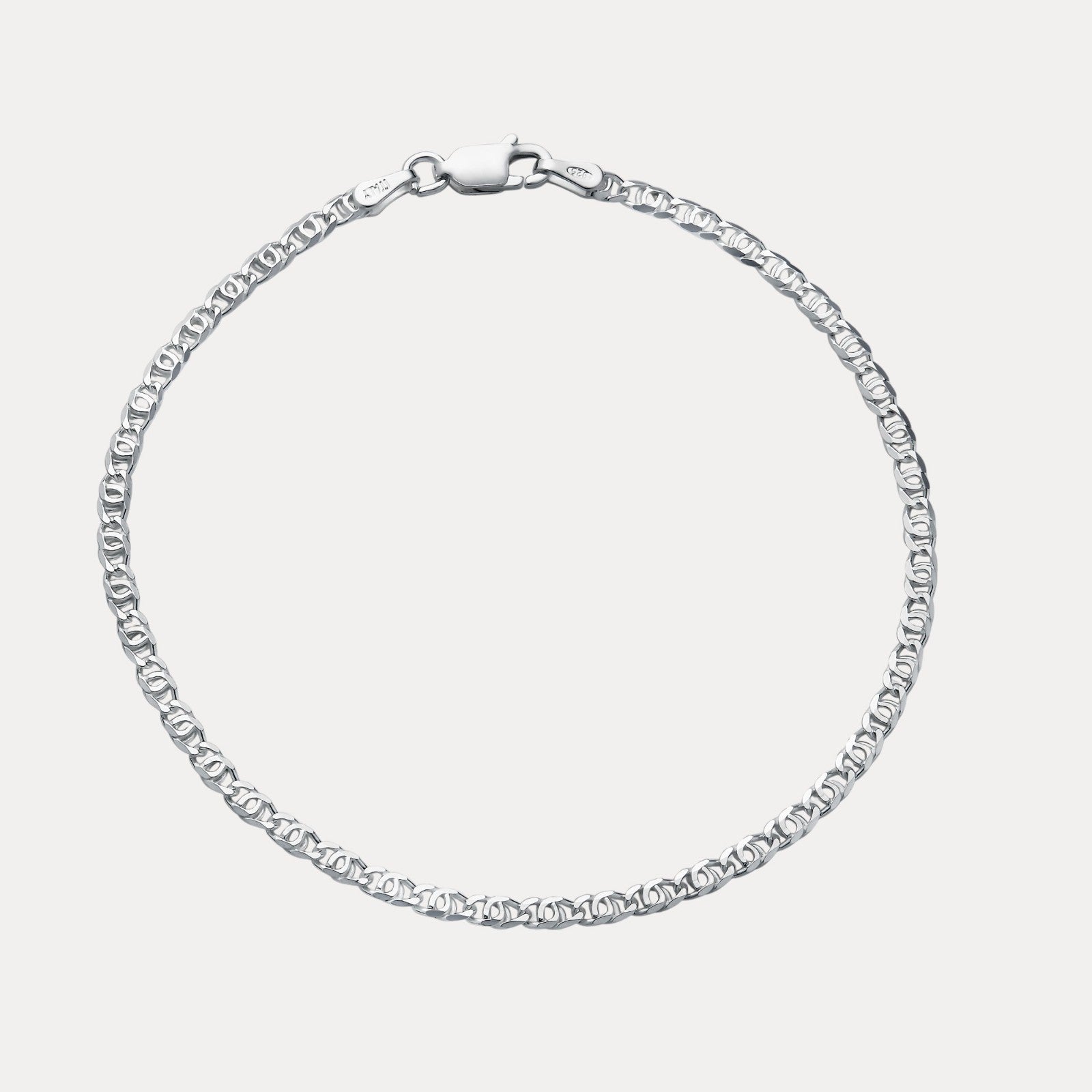 925 Sterling Silver 2.5mm Tiger Eye Bracelet