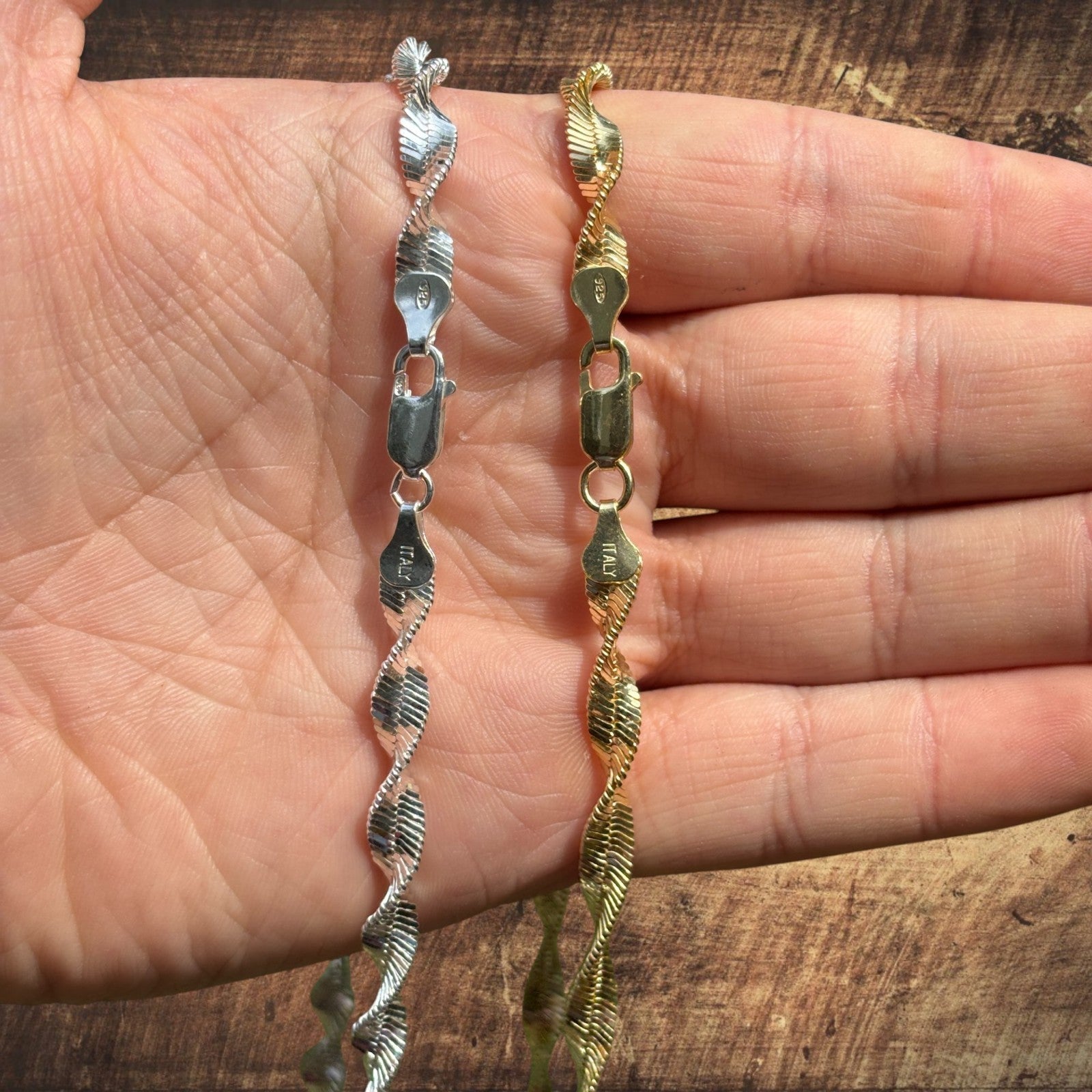 925 Sterling Silver 6mm Singapore Chain Necklace
