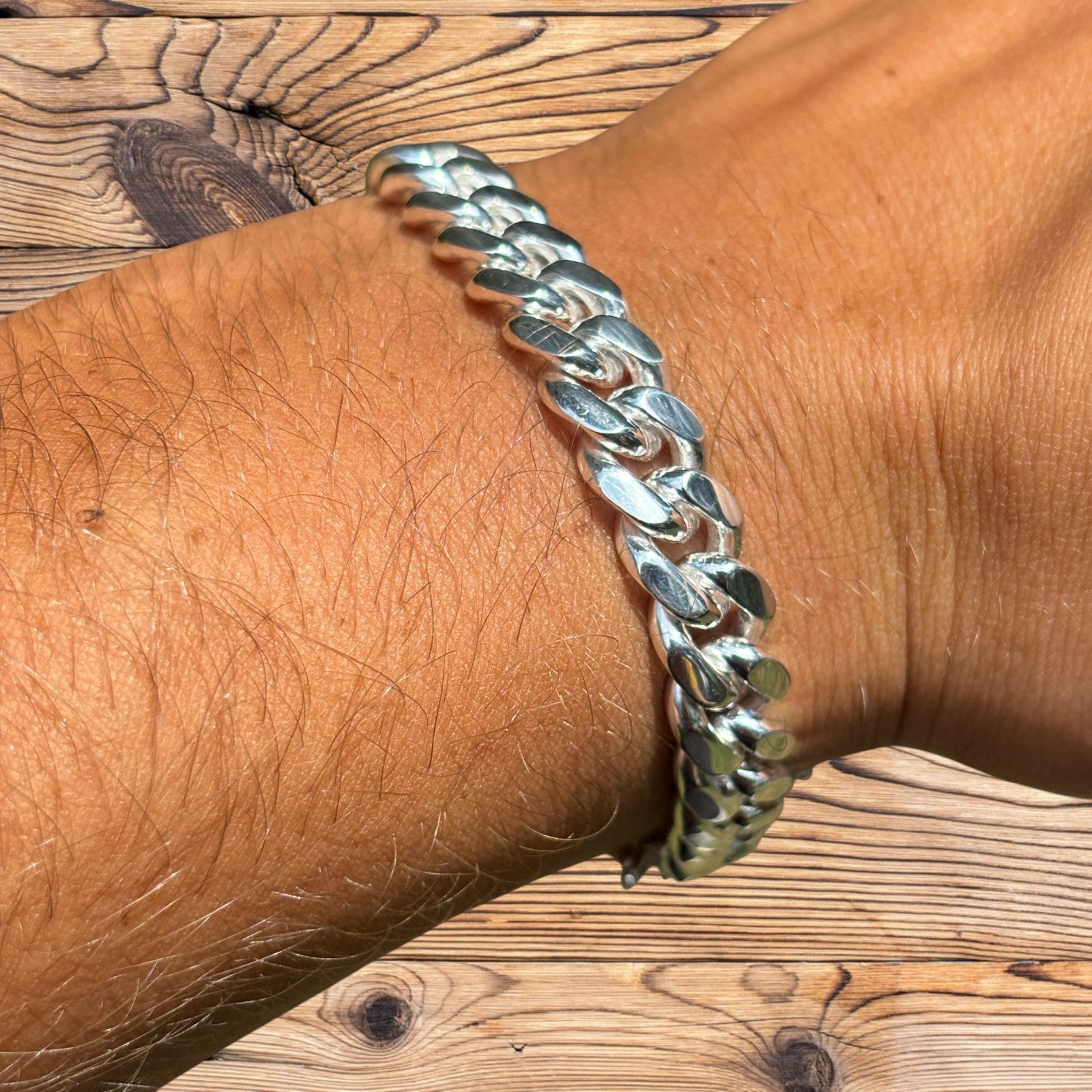 925 Sterling Silver 8mm Miami Cuban W. Box Clasp Bracelet