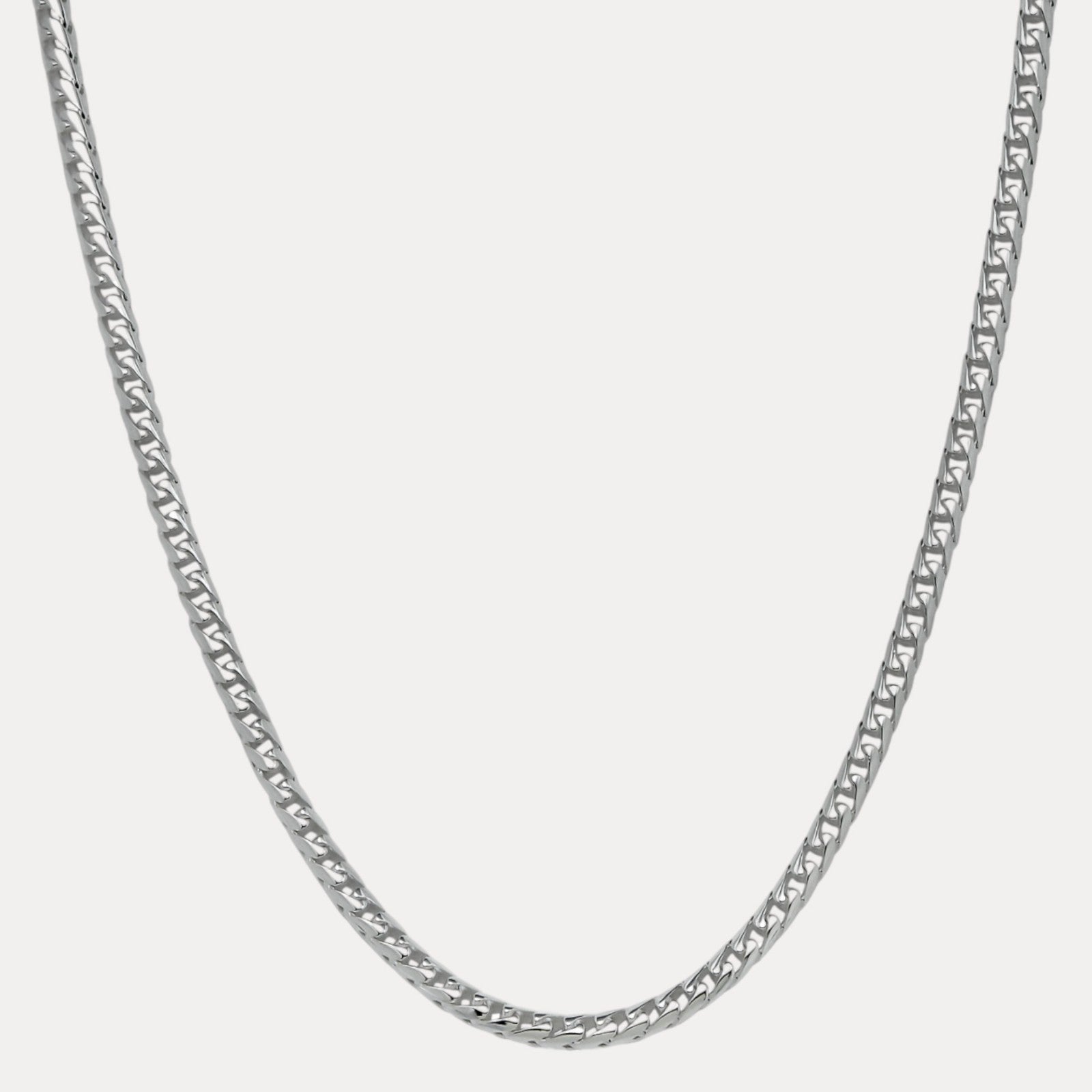 925 Sterling Silver 5mm Rounded Franco Chain Necklace