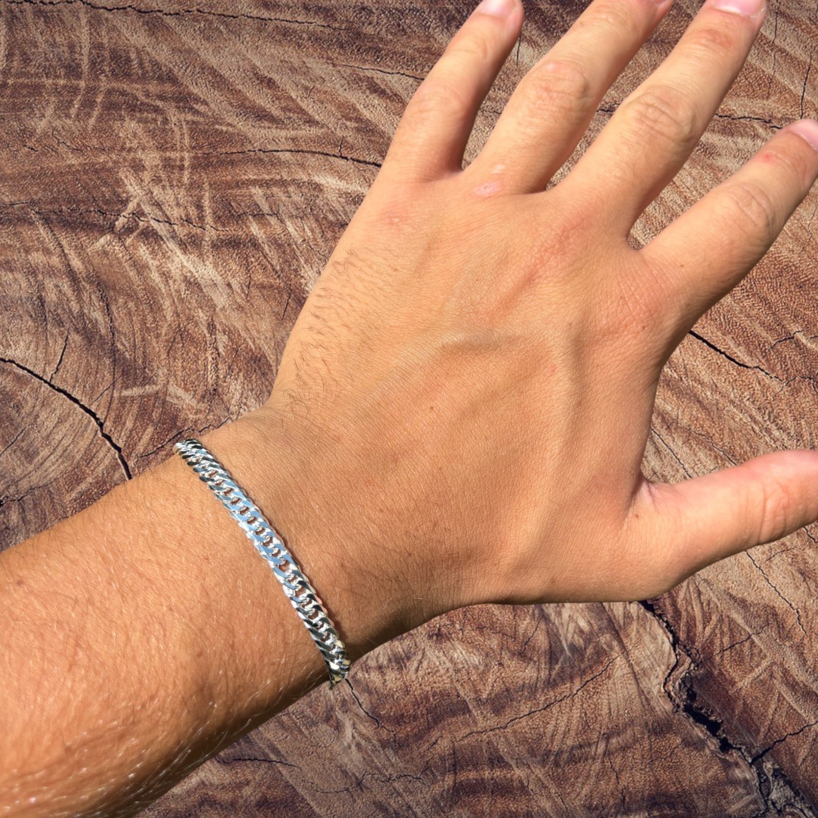 925 Sterling Silver 6mm Double Curb Bracelet