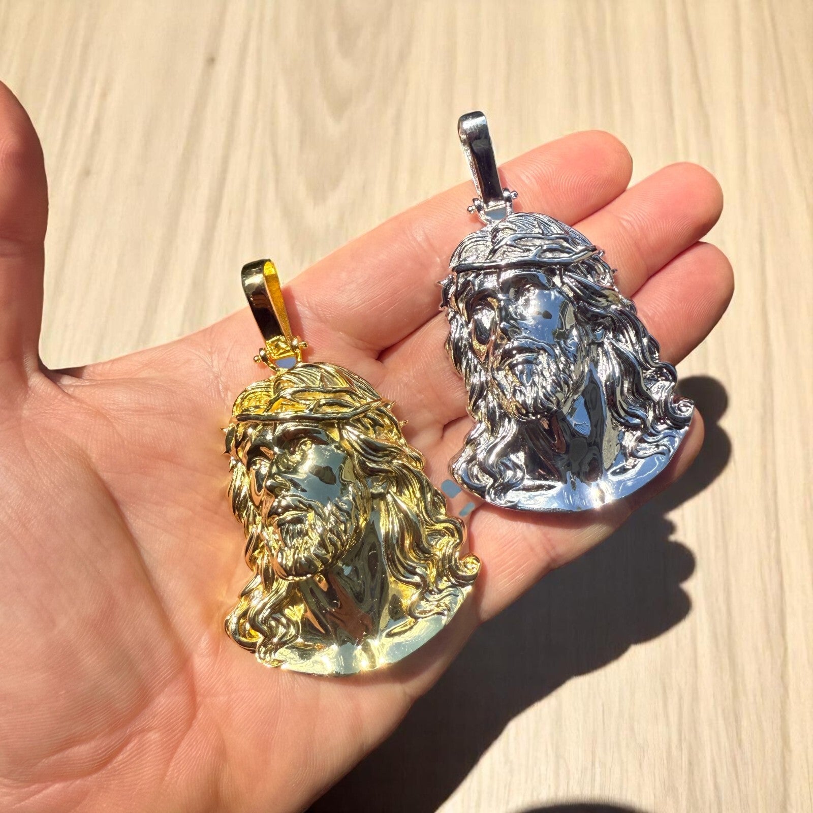 925 Sterling Silver Passion Of The Christ Jesus Piece Pendant - Large