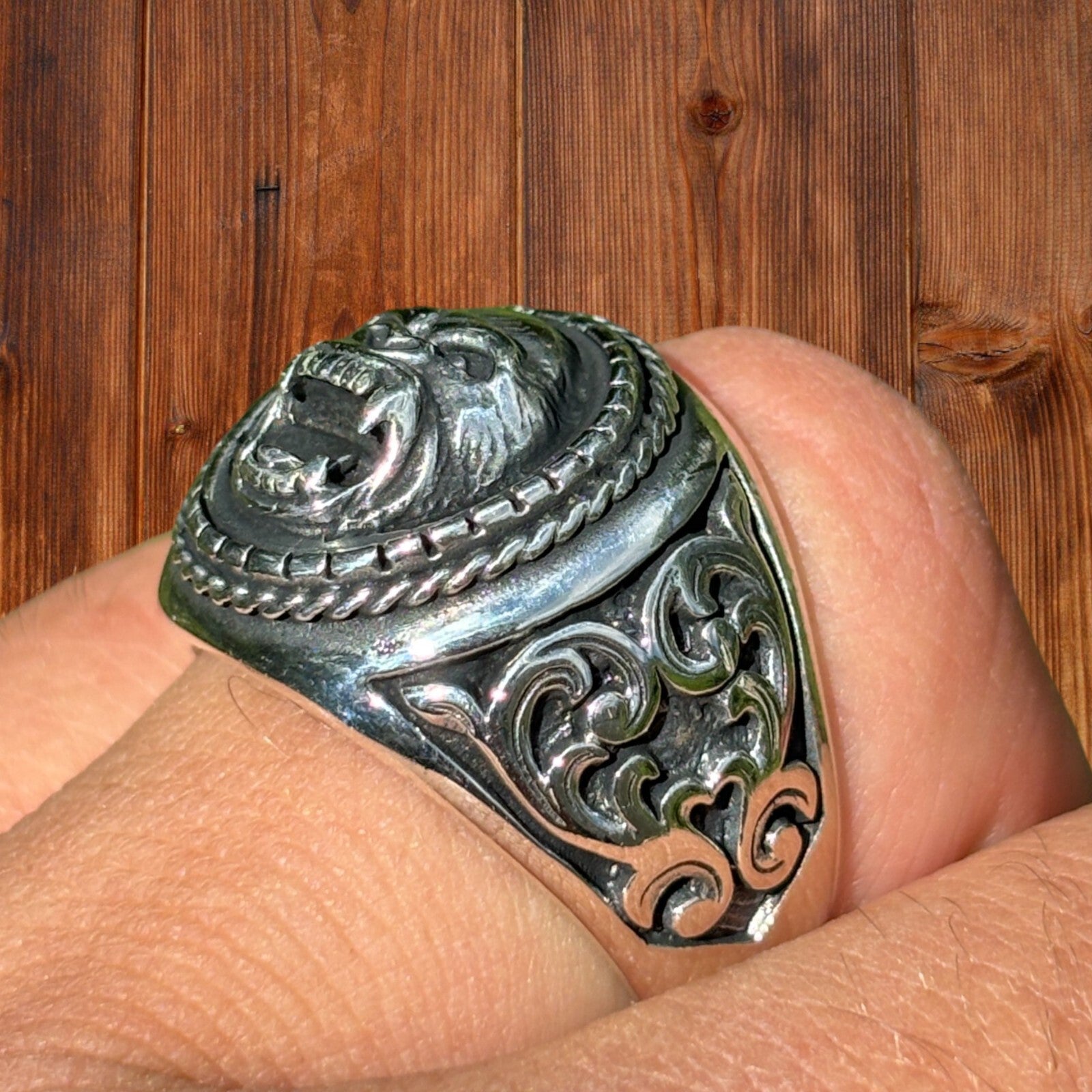 925 Sterling Silver Gorilla Ring