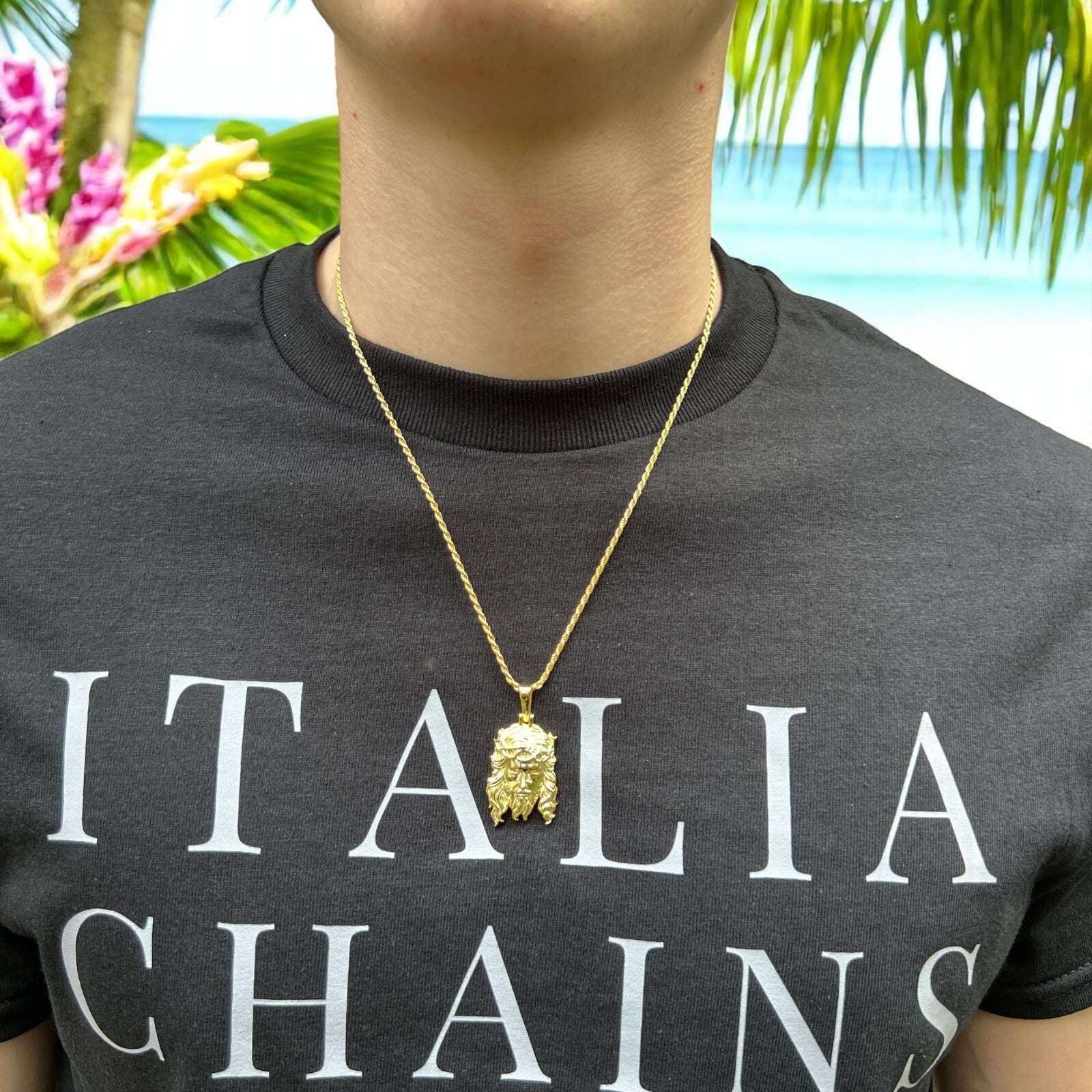 925 Sterling Silver Classic Jesus Piece Pendant - Small