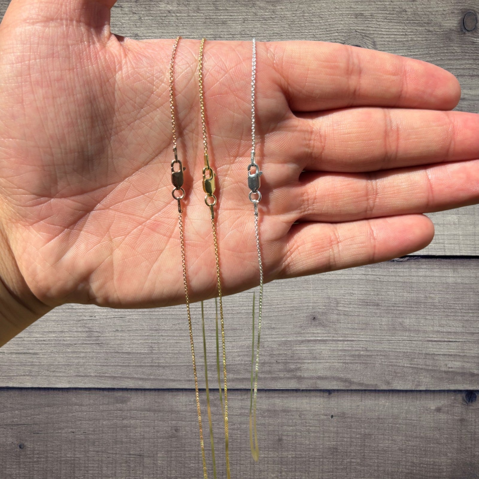 925 Sterling Silver 1mm Cable Chain Necklace