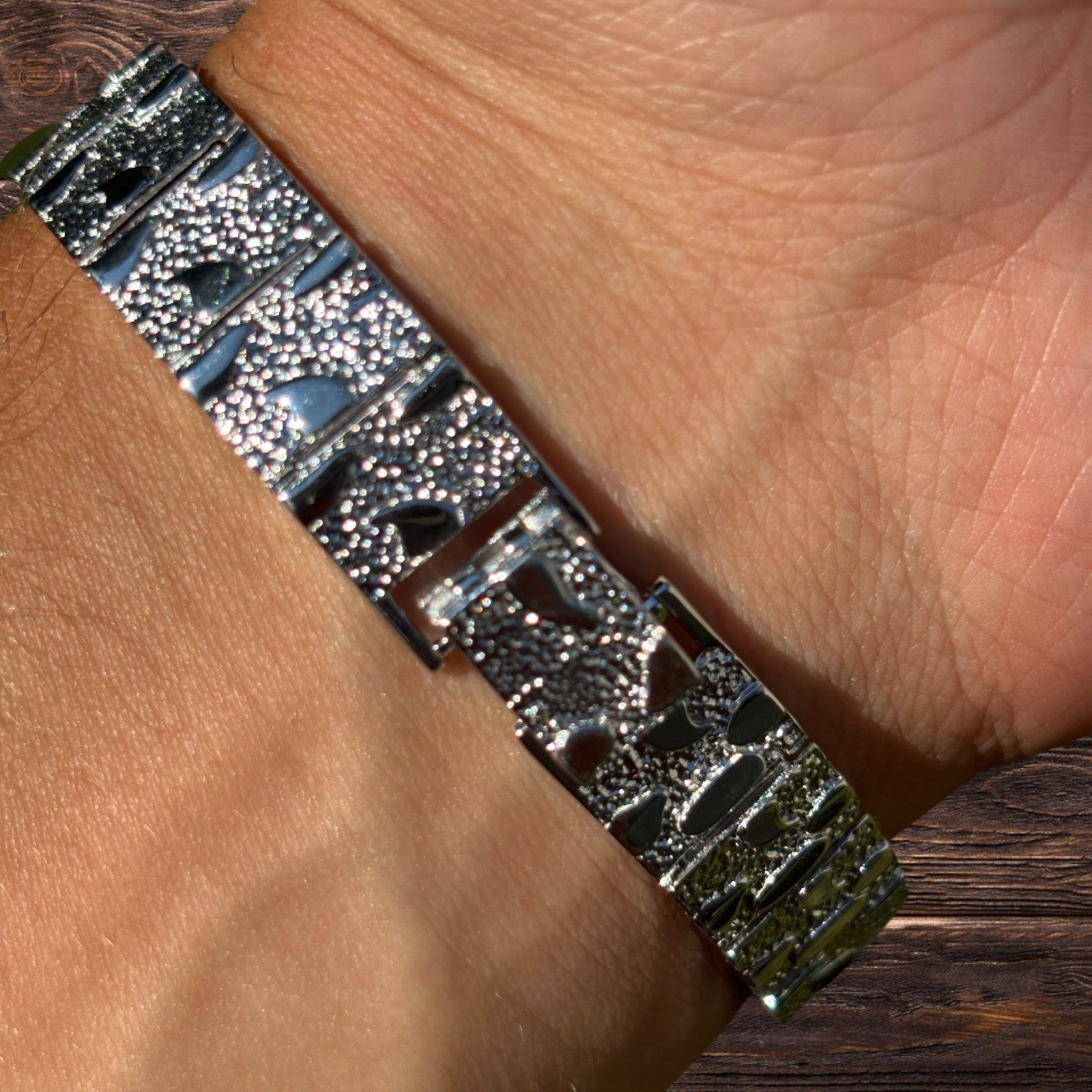 925 Sterling Silver 12mm Custom Nugget Link Bracelet