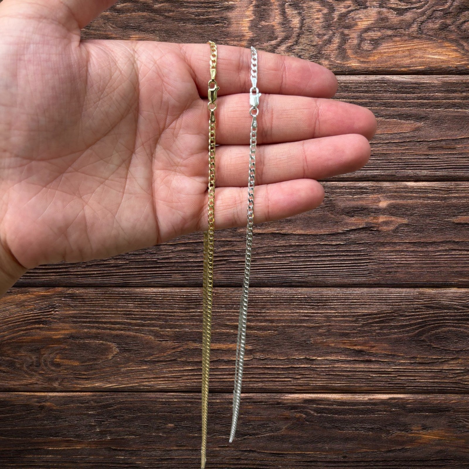 925 Sterling Silver 3mm Curb Chain Necklace