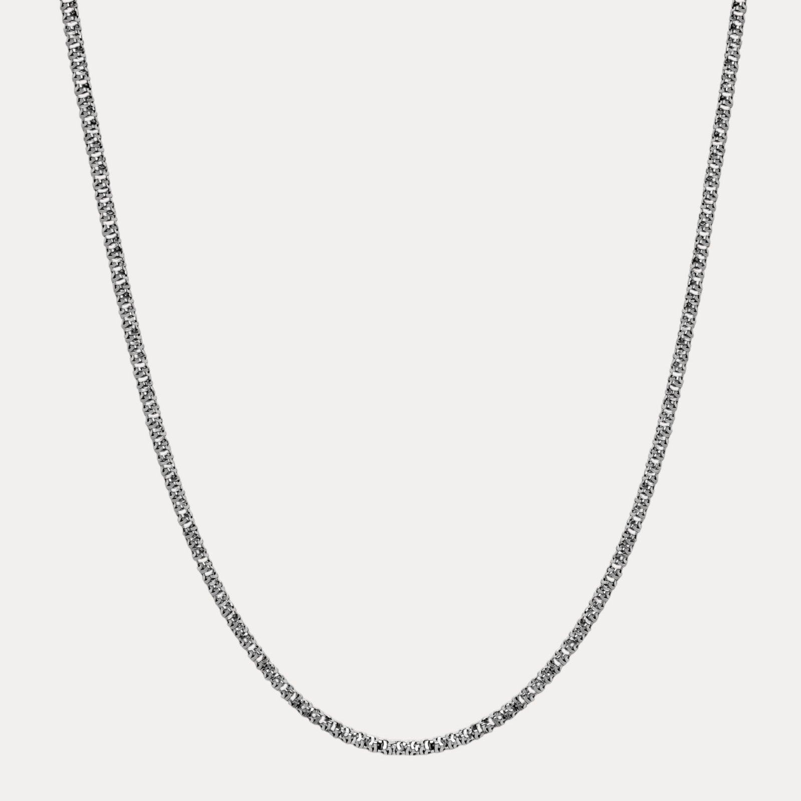 925 Sterling Silver 4mm Rock Chain Necklace