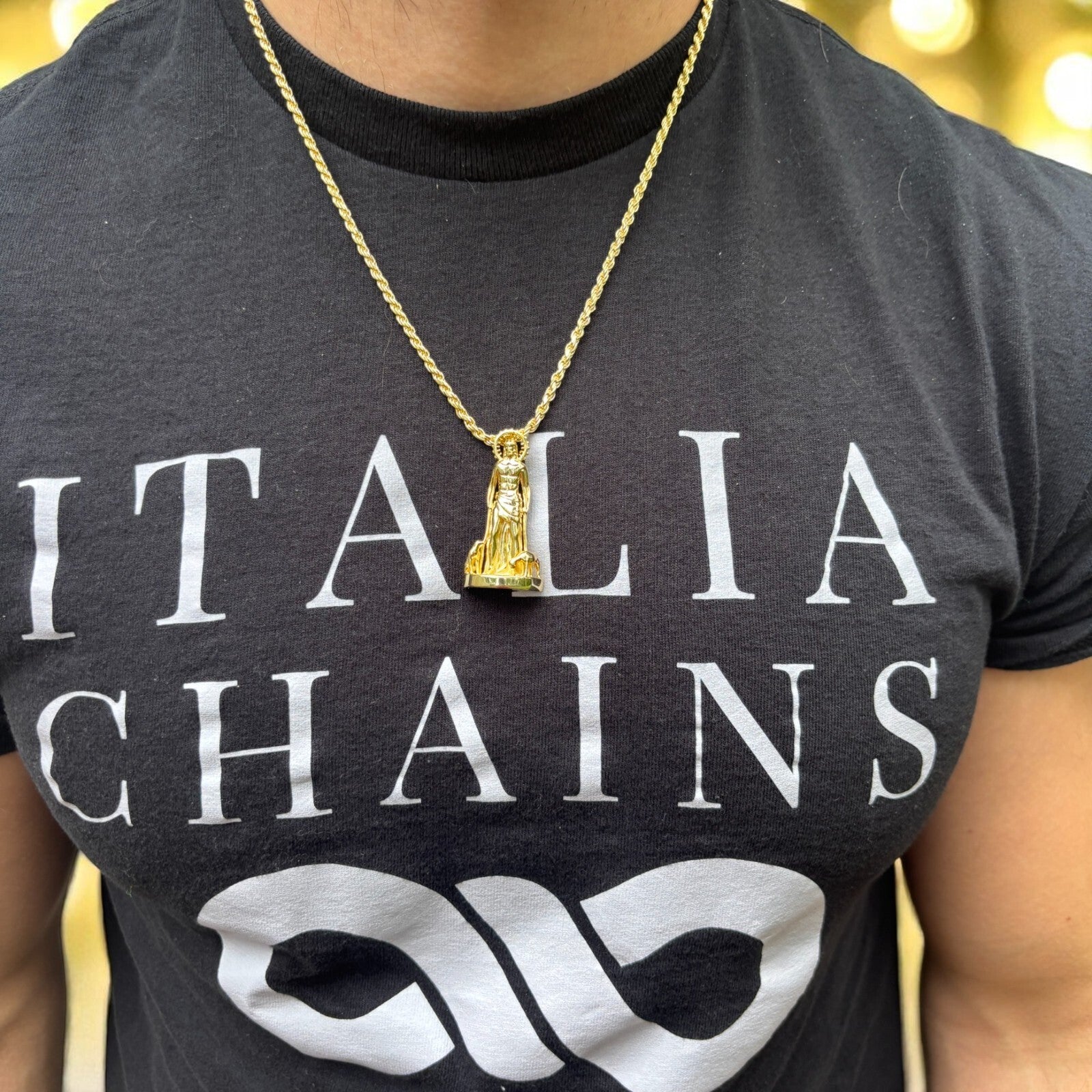 925 Sterling Silver St Lazarus San Lazaro Pendant - Medium