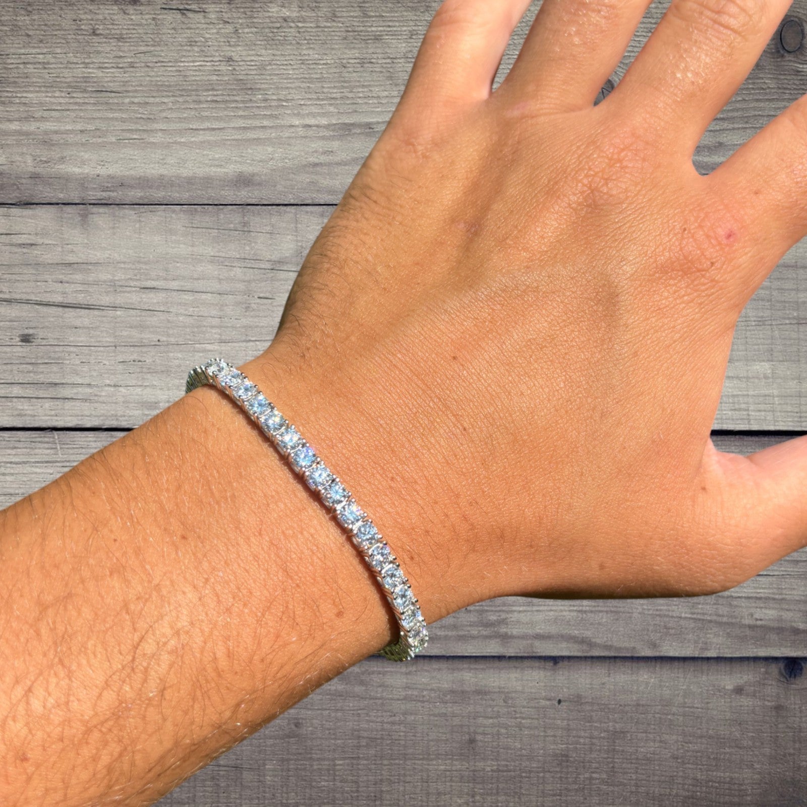 925 Sterling Silver 4mm Tennis Bracelet - CZ Or Moissanite