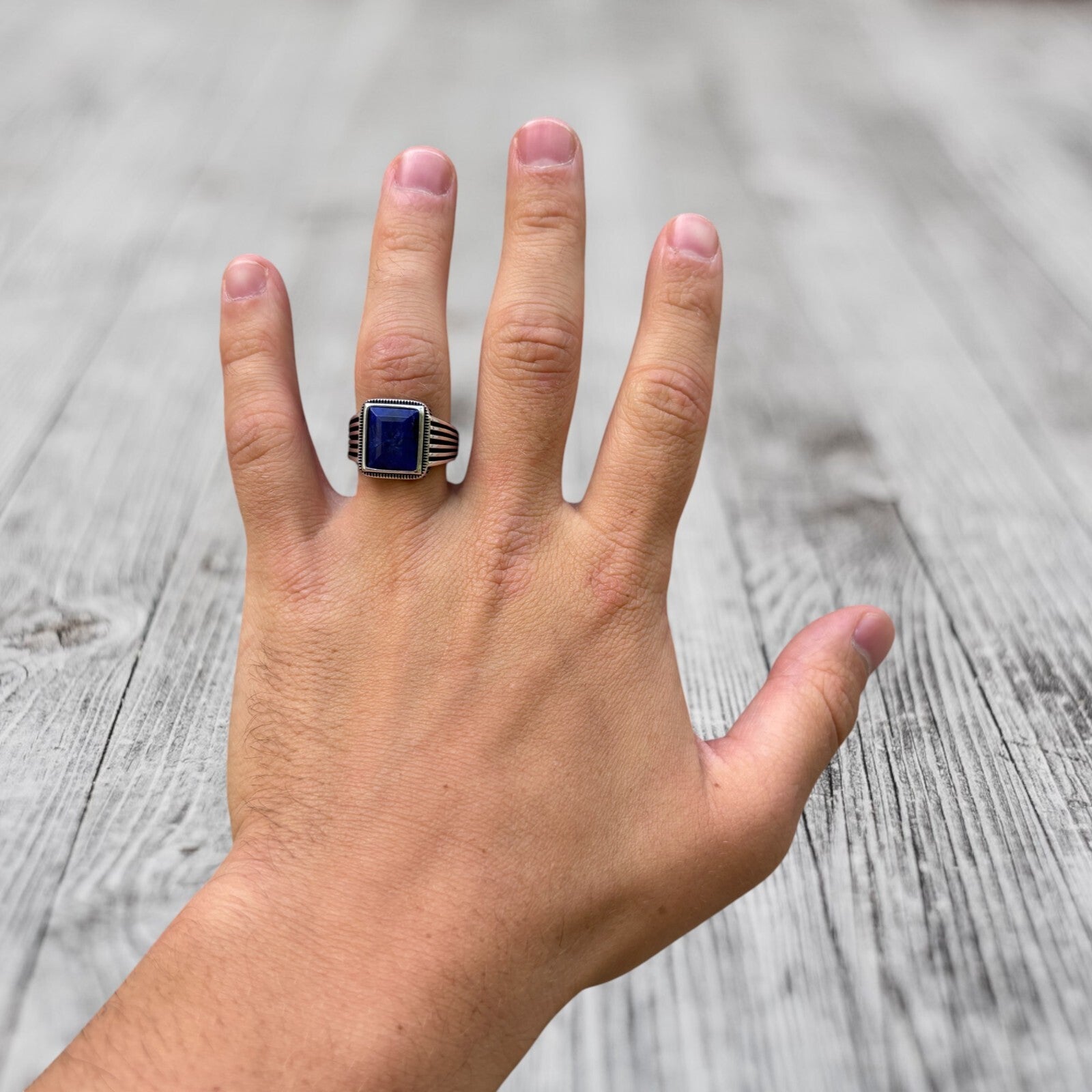 925 Sterling Silver Blue Sapphire Ring