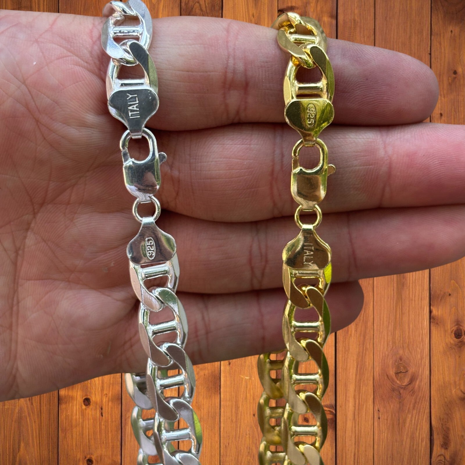 925 Sterling Silver 10mm Mariner Chain Necklace