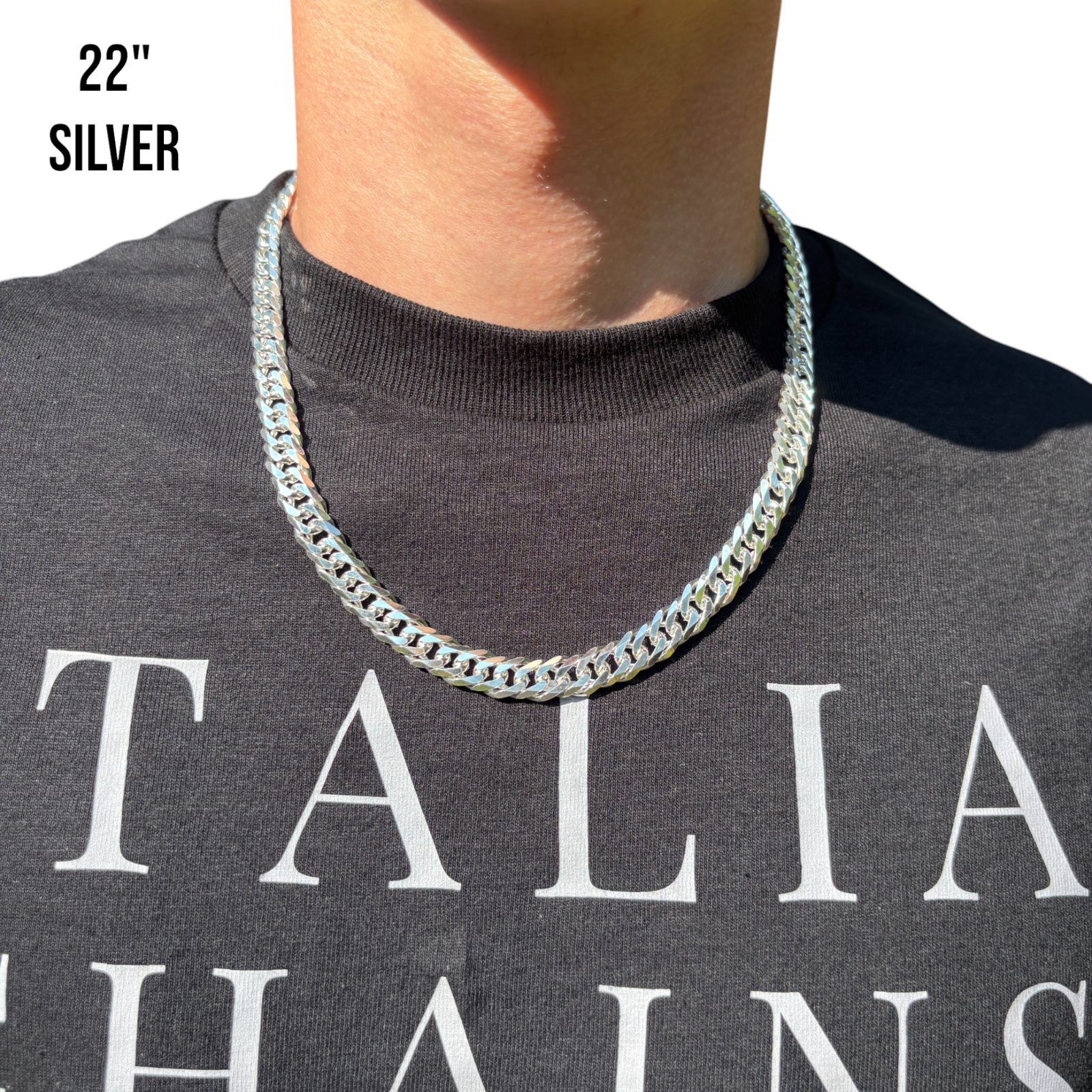 925 Sterling Silver 8mm Double Curb Chain Necklace