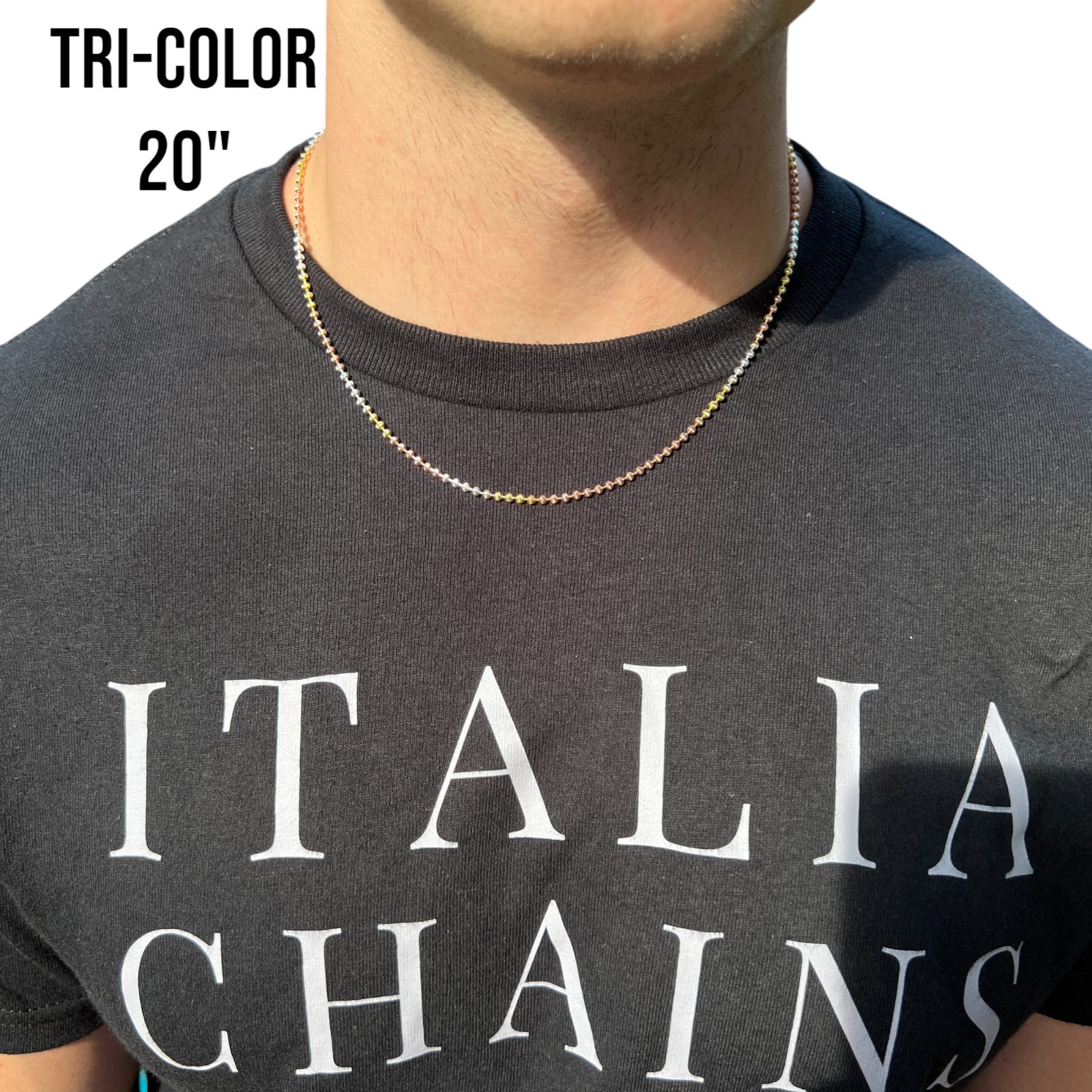 925 Sterling Silver 2.5mm Bead Chain Necklace