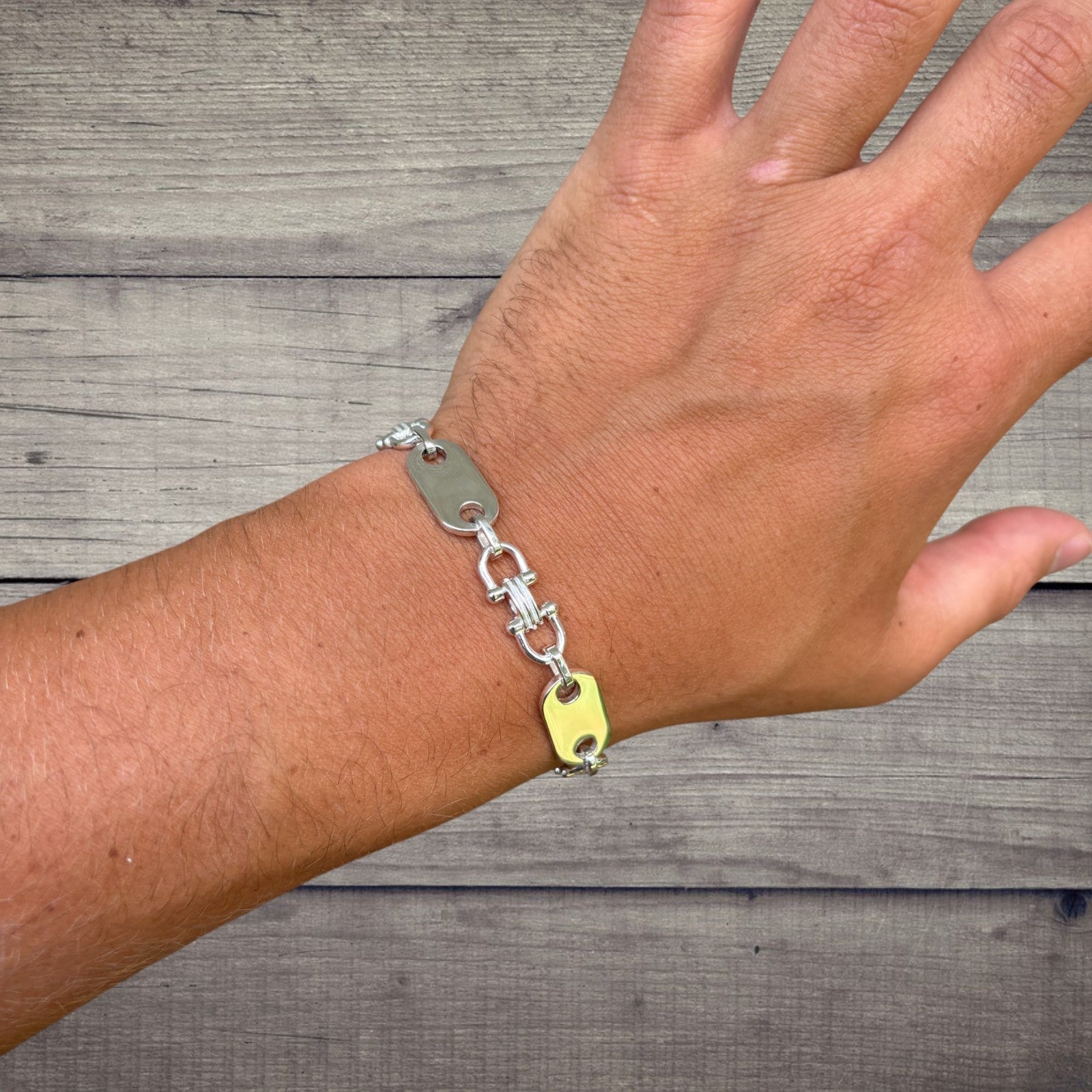 925 Sterling Silver 10mm Custom Ferragamo Link Bracelet