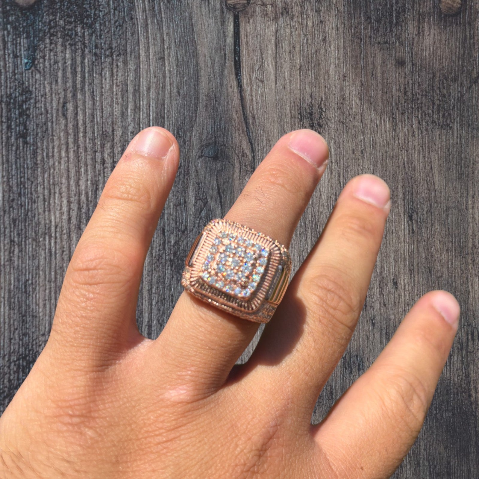 925 Sterling Silver Square Moissanite Ring