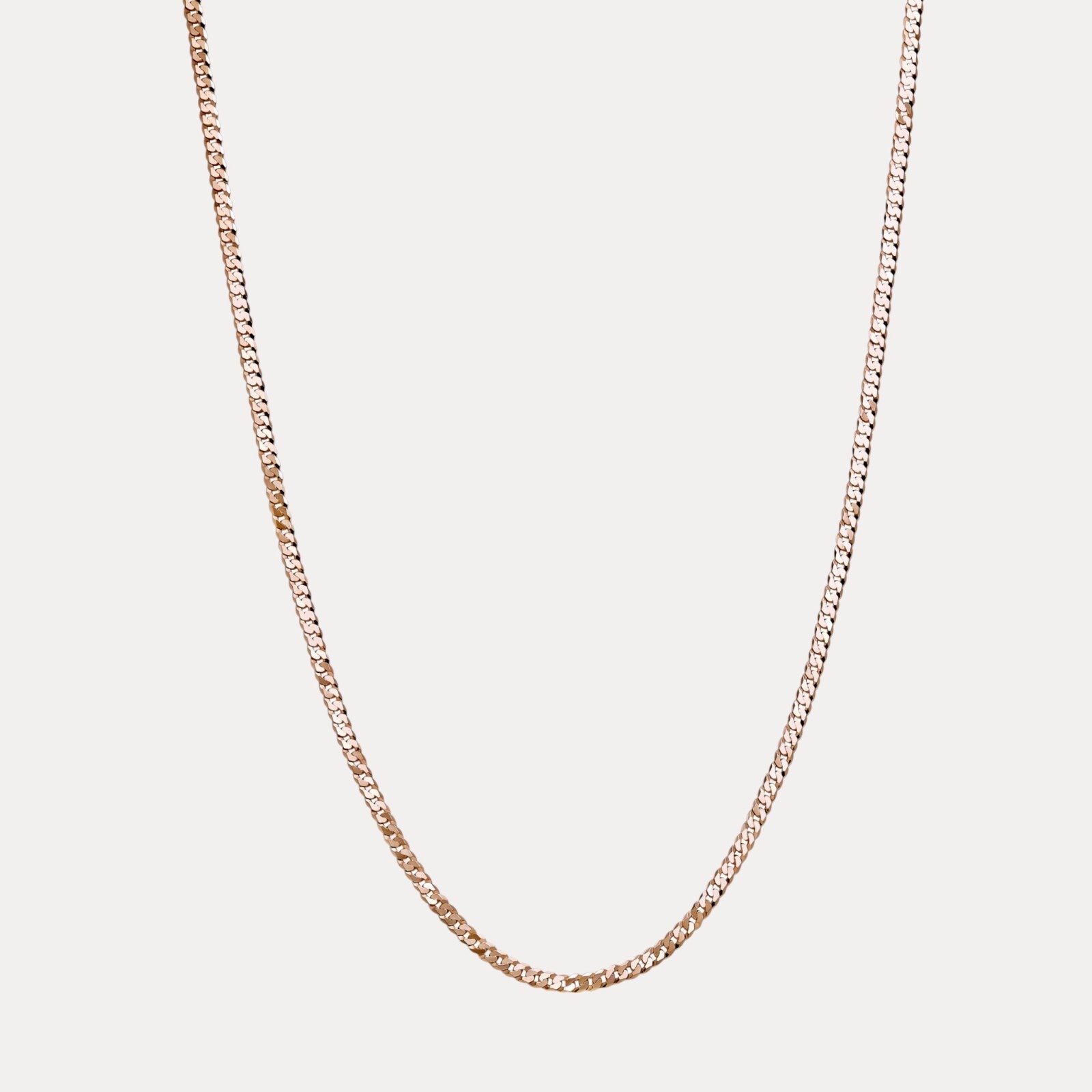 925 Sterling Silver 4mm Flat Curb Cuban Chain Necklace