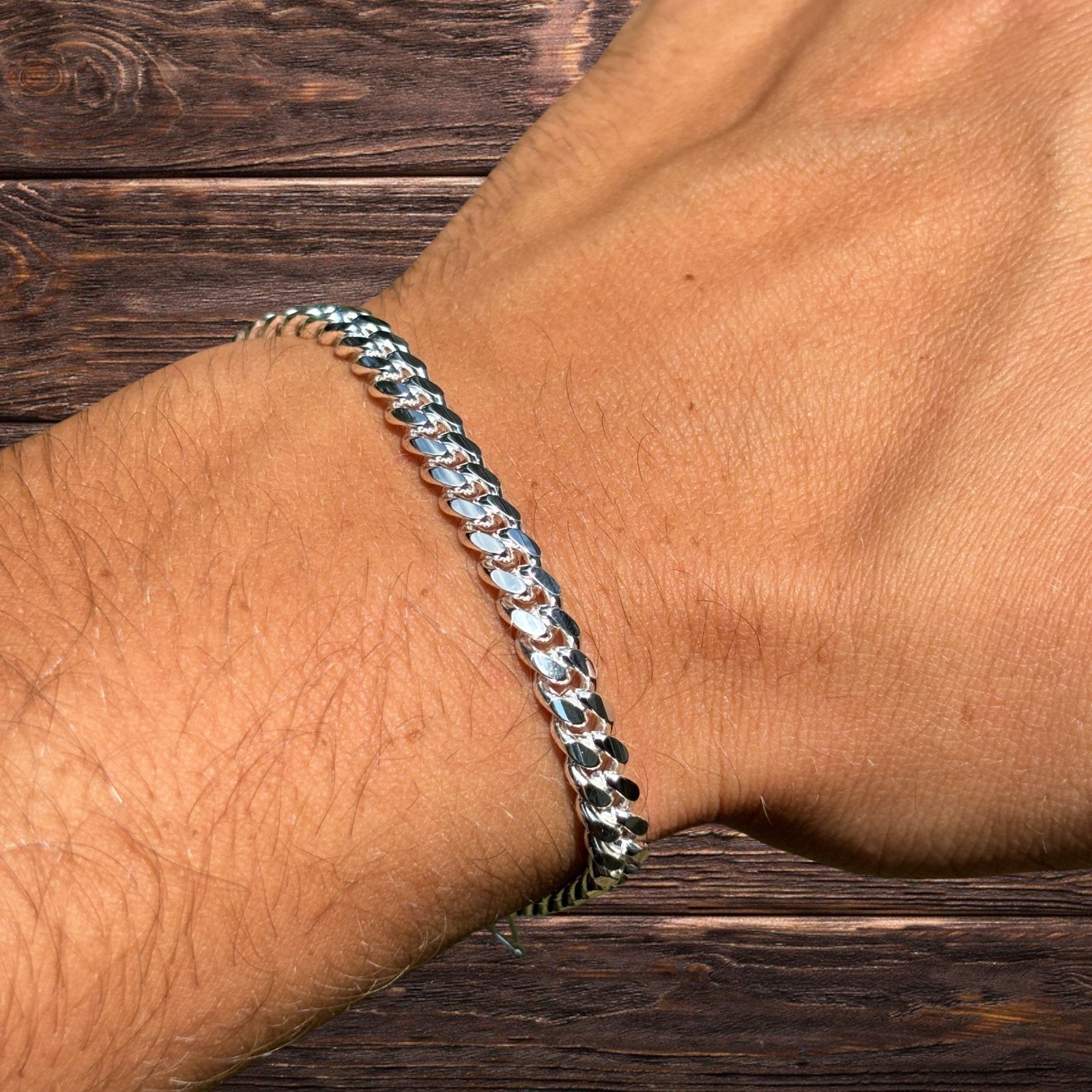 925 Sterling Silver 5mm Miami Cuban W. Box Clasp Bracelet