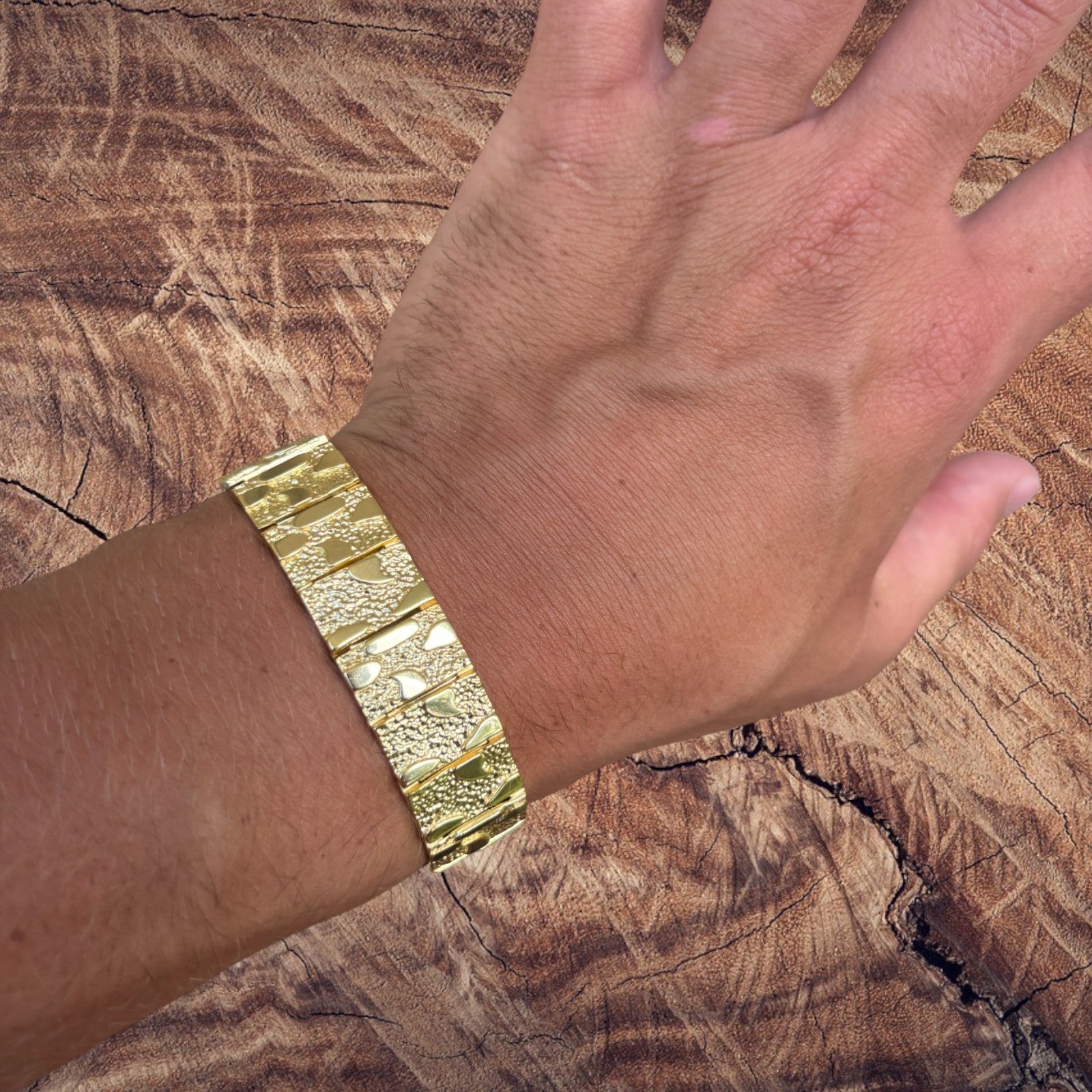 925 Sterling Silver 16mm Custom Nugget Link Bracelet