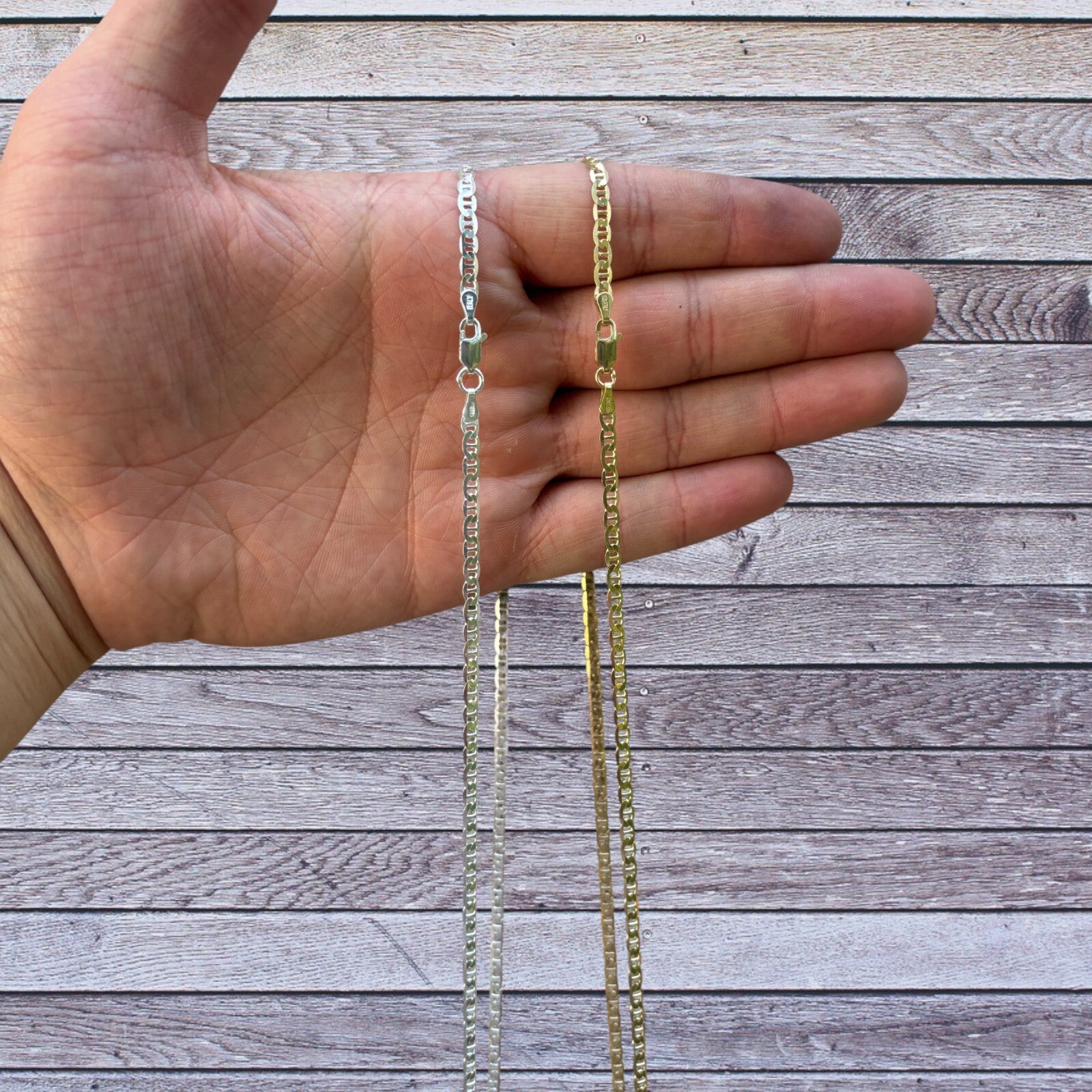 925 Sterling Silver 3mm Mariner Chain Necklace