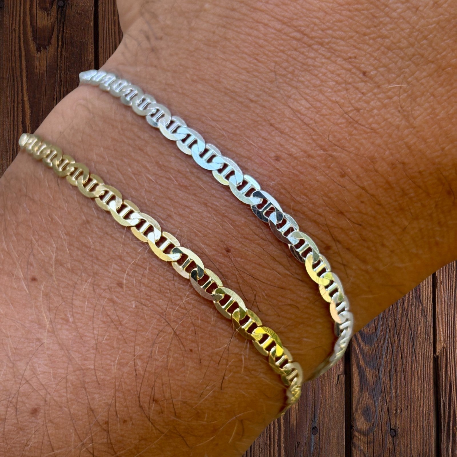 925 Sterling Silver 3mm Mariner Bracelet