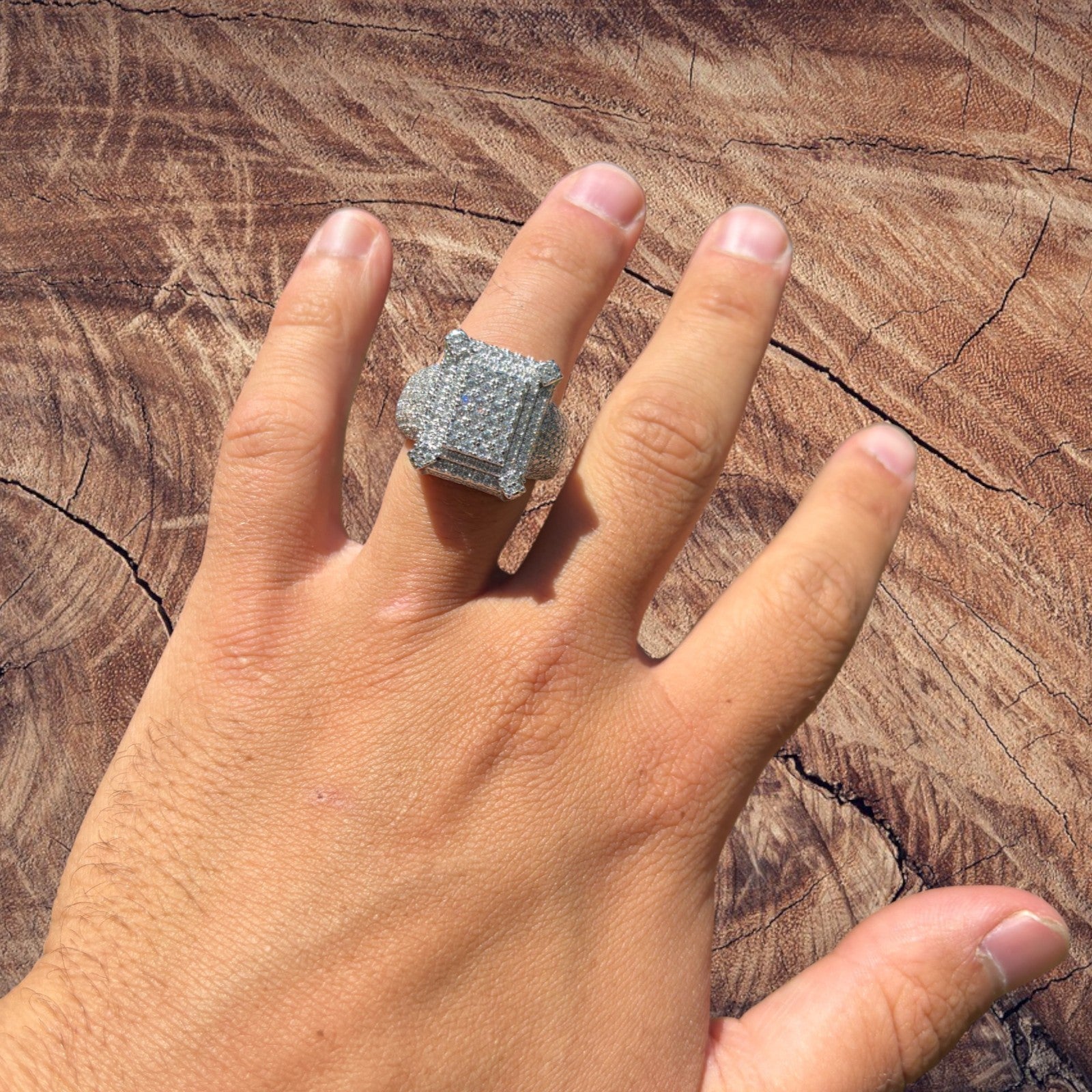 925 Sterling Silver Moissanite Cluster Ring