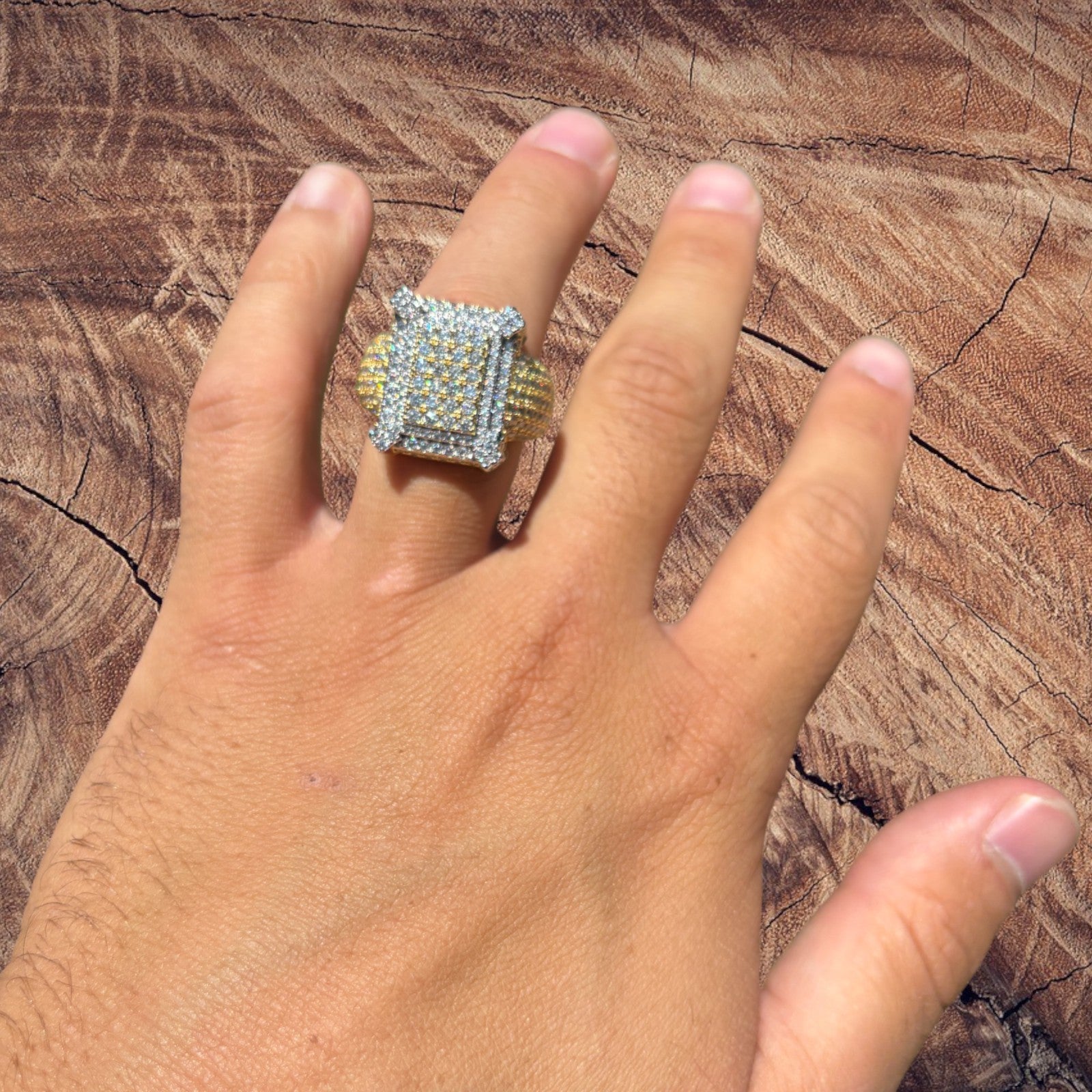 925 Sterling Silver Moissanite Cluster Ring