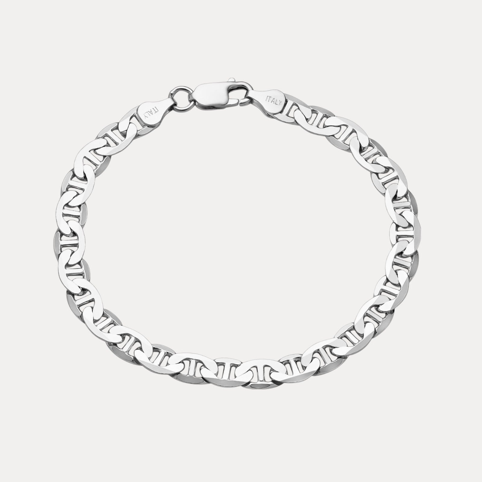 925 Sterling Silver 6mm Mariner Bracelet