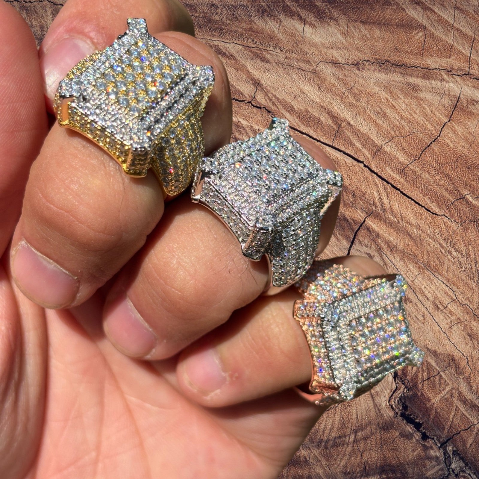 925 Sterling Silver Moissanite Cluster Ring