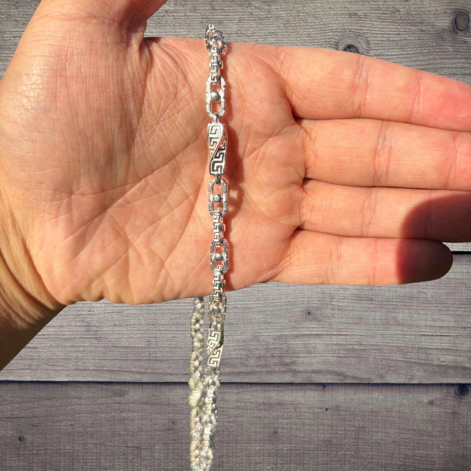 925 Sterling Silver 7.5mm Ferragamo Mariner Chain Necklace