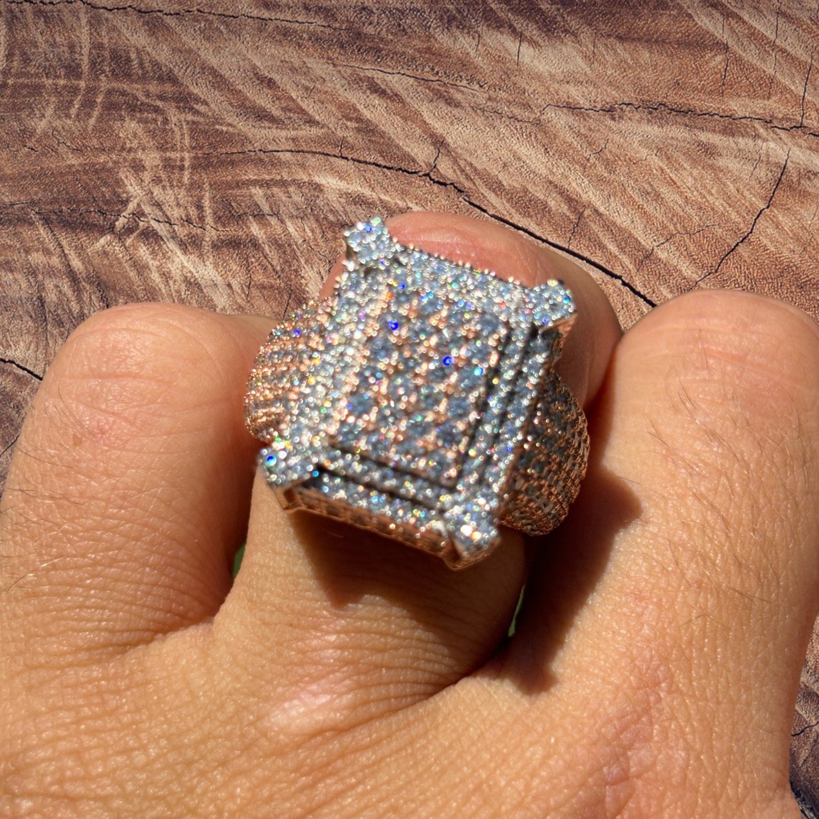 925 Sterling Silver Moissanite Cluster Ring