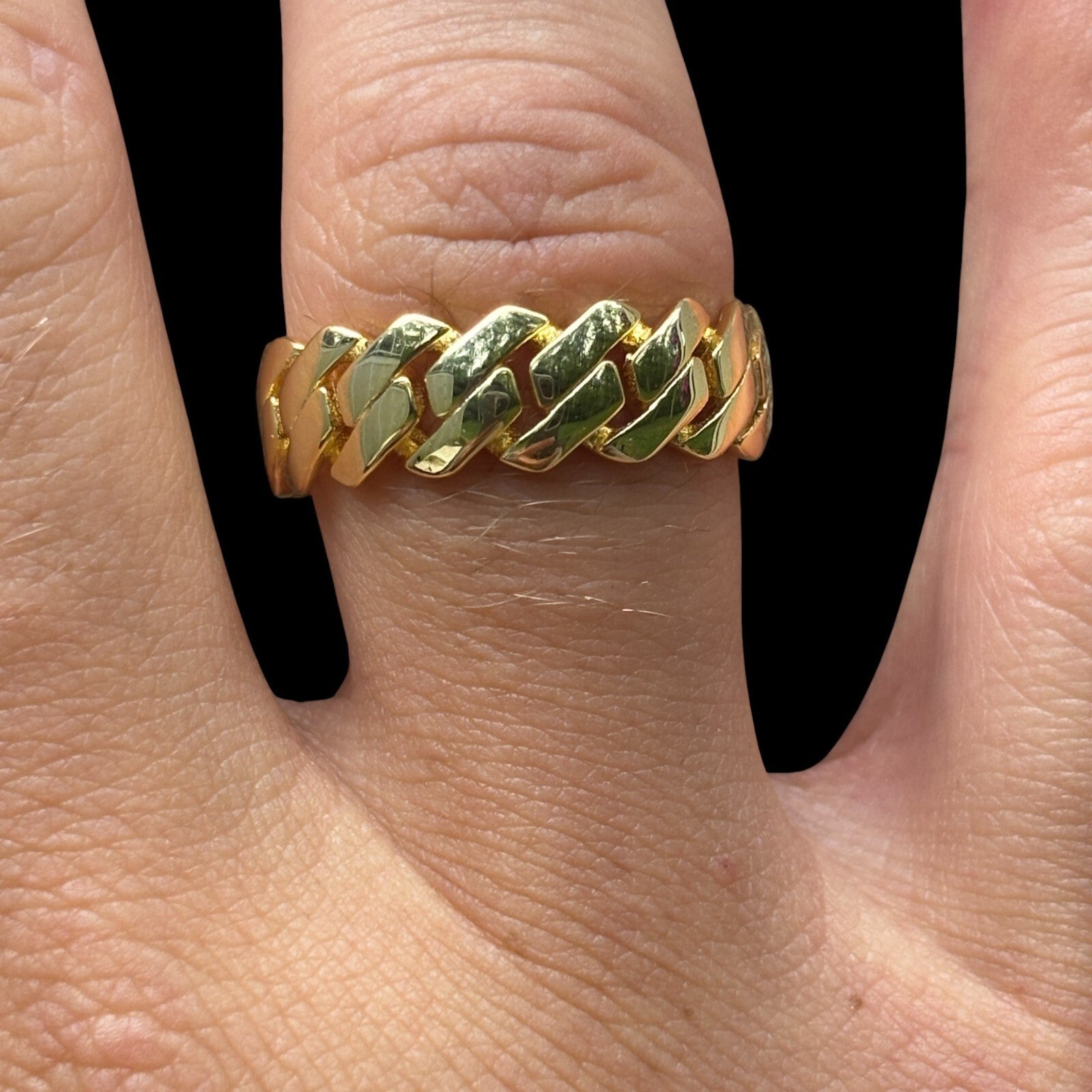 925 Sterling Silver Prong Cuban Ring - ITALIA Chains