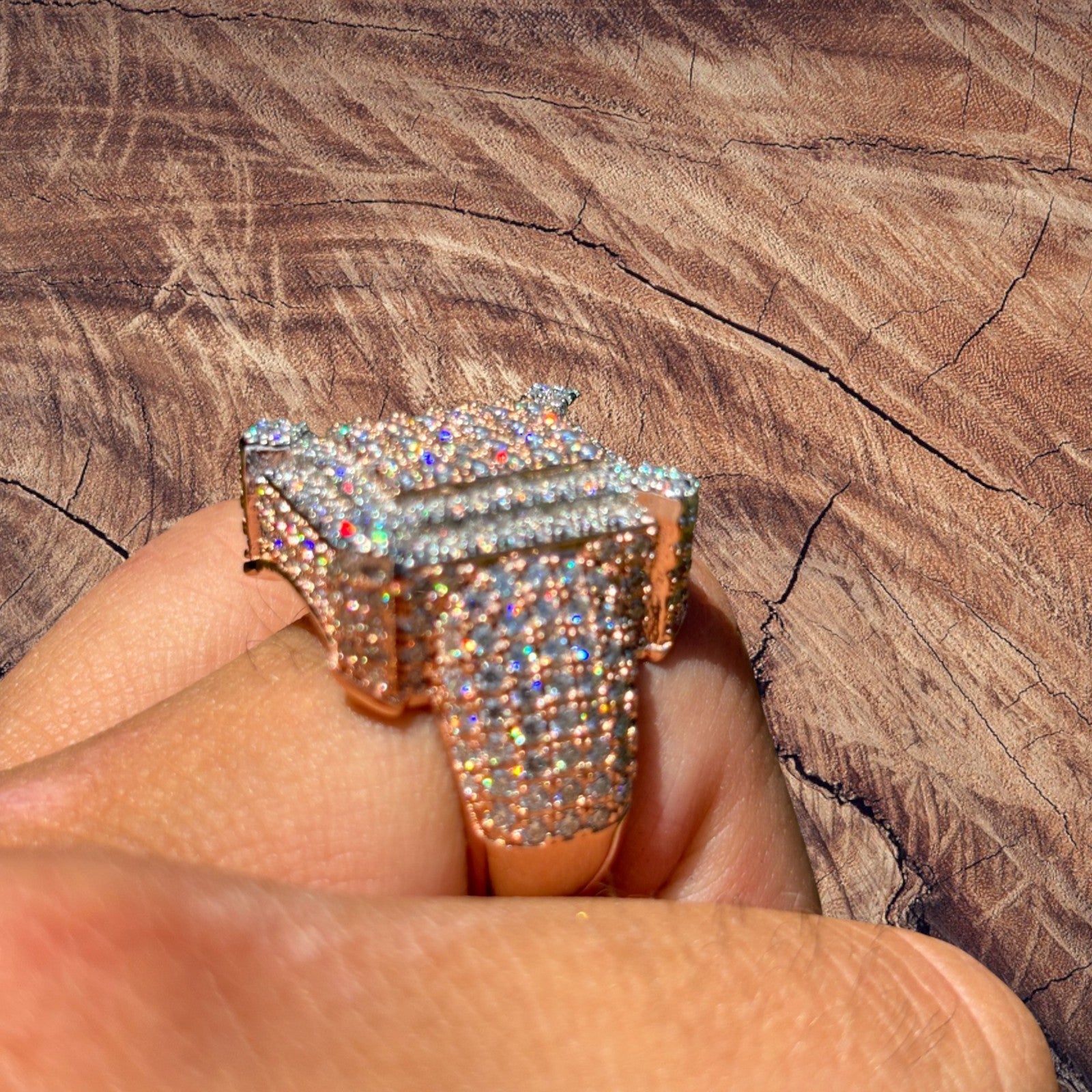 925 Sterling Silver Moissanite Cluster Ring