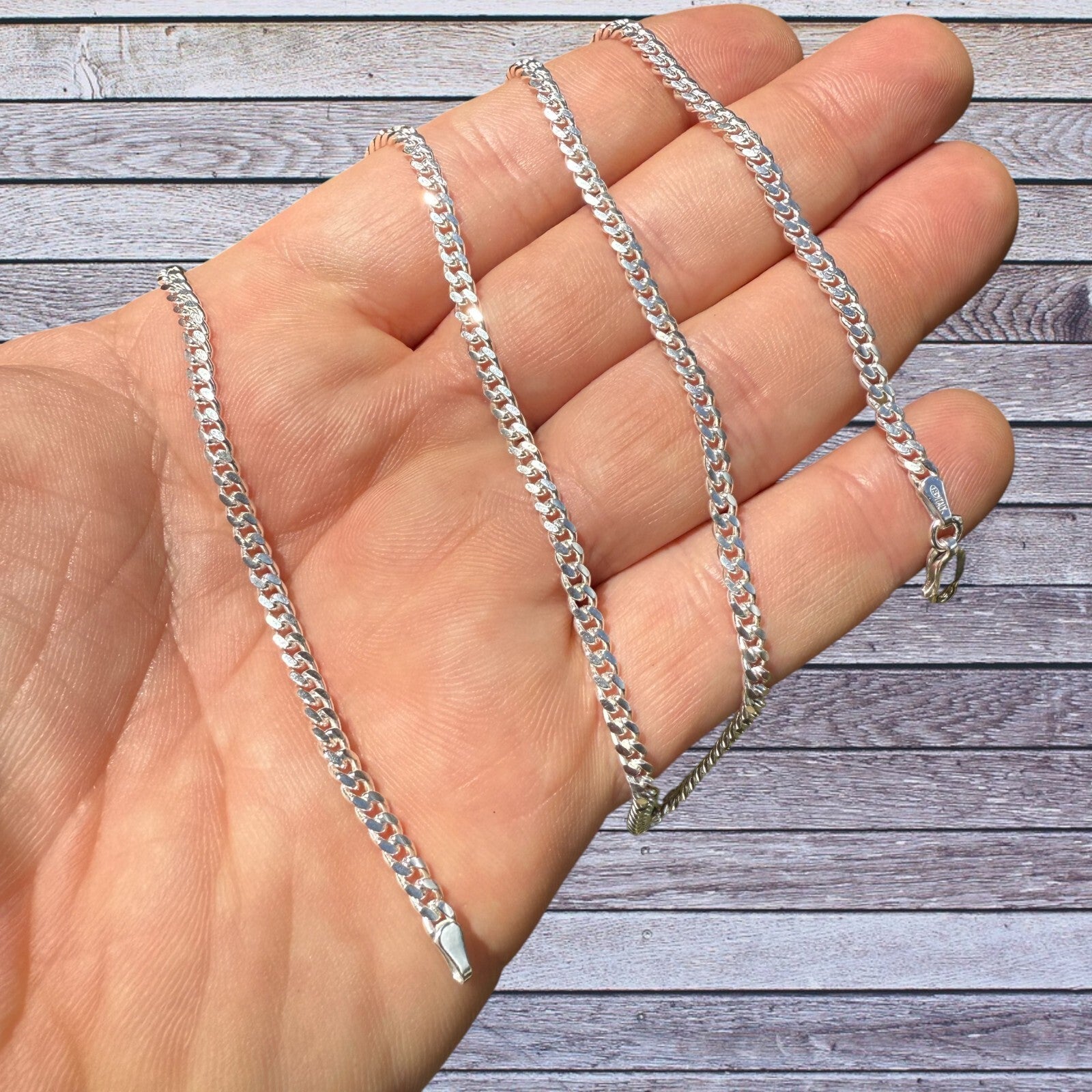 925 Sterling Silver 2.5mm Miami Cuban Chain Necklace