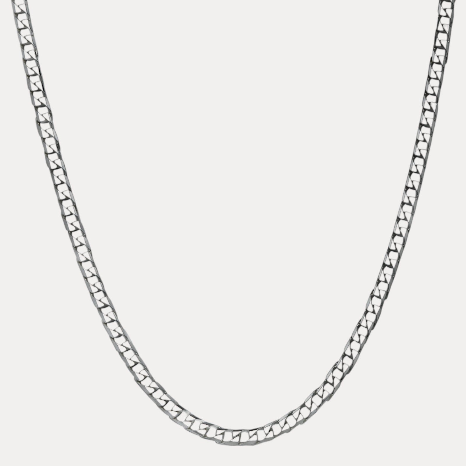 925 Sterling Silver 6mm Square Curb Chain Necklace