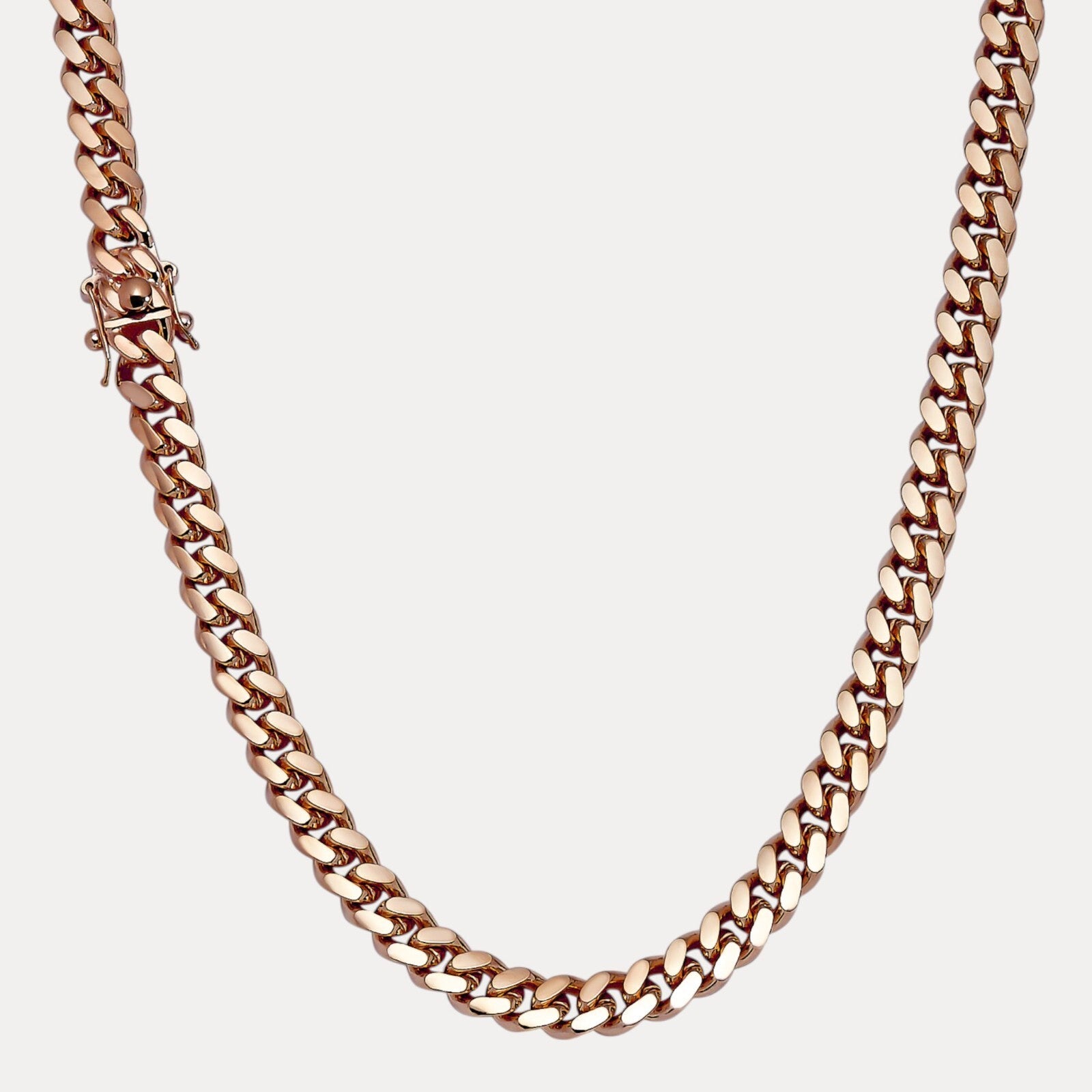 925 Sterling Silver 10mm Miami Cuban W. Box Clasp Chain Necklace