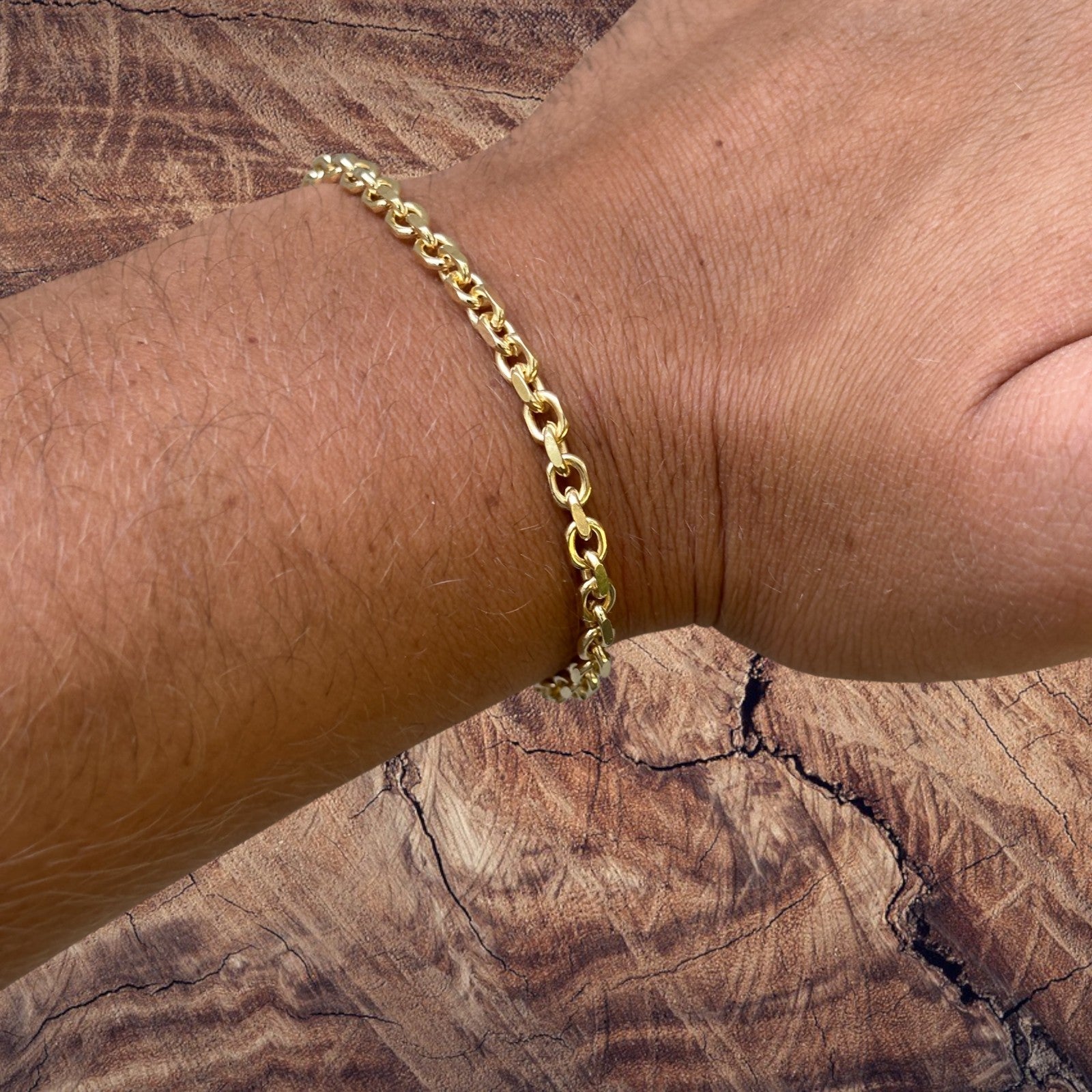 925 Sterling Silver 4mm Anchor Cable Bracelet