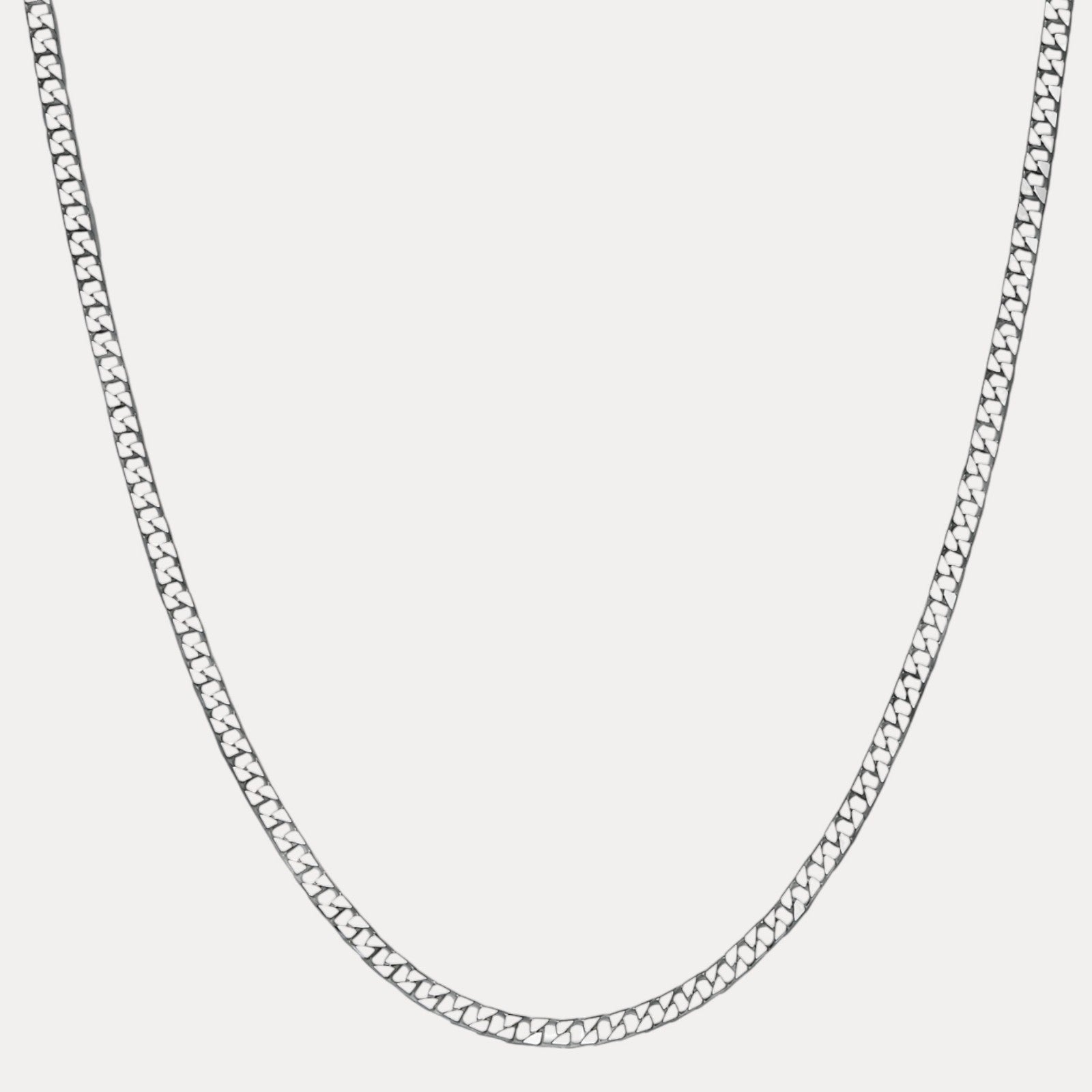 925 Sterling Silver 4mm Square Curb Chain Necklace