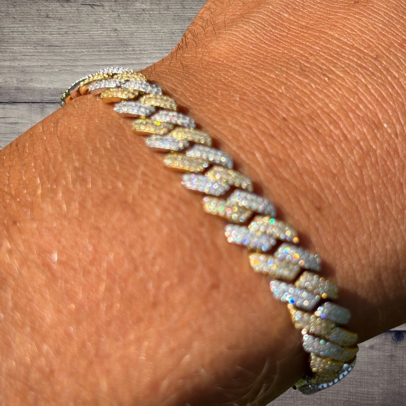 925 Sterling Silver 8mm Moissanite Cuban Prong Bracelet