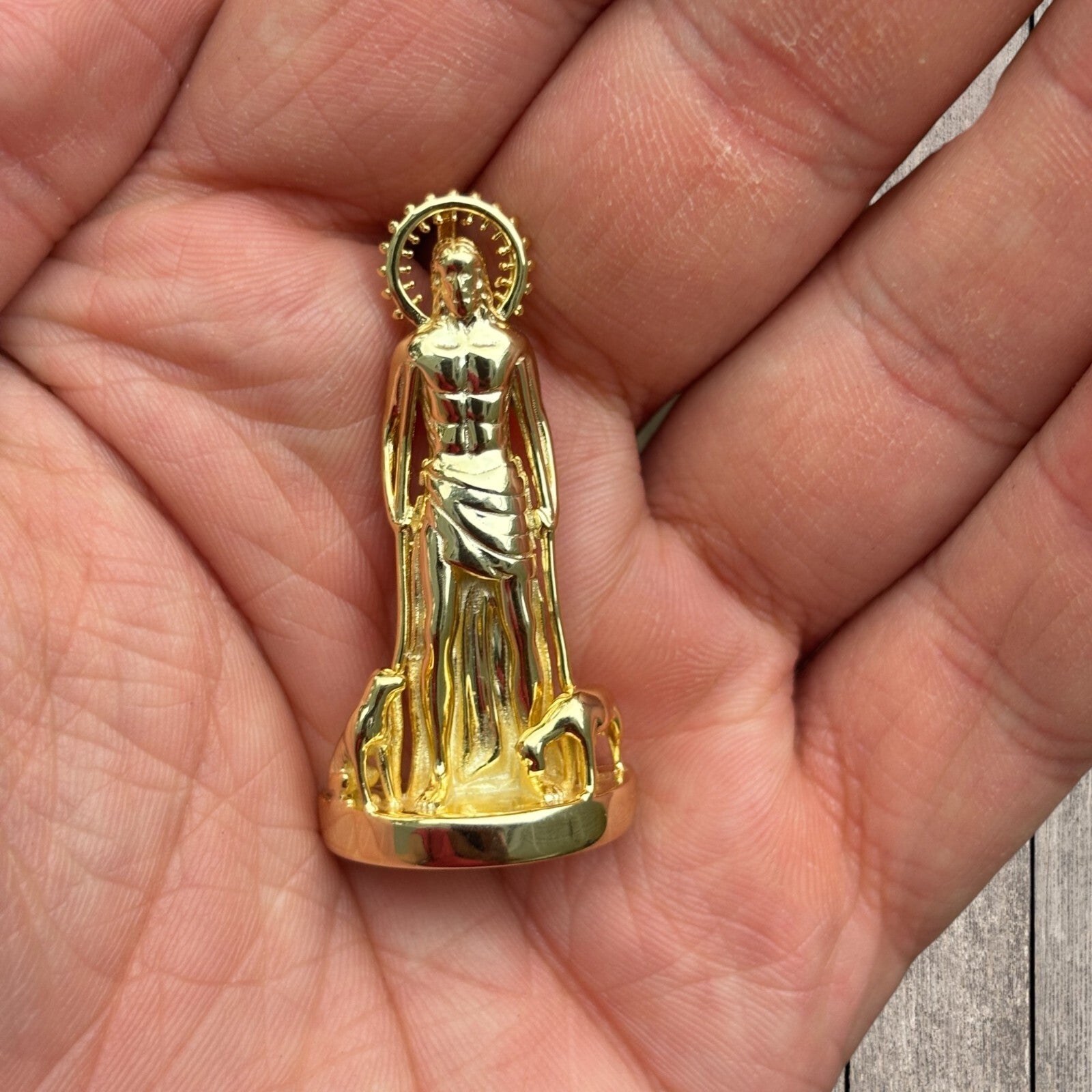 925 Sterling Silver St Lazarus San Lazaro Pendant - Medium