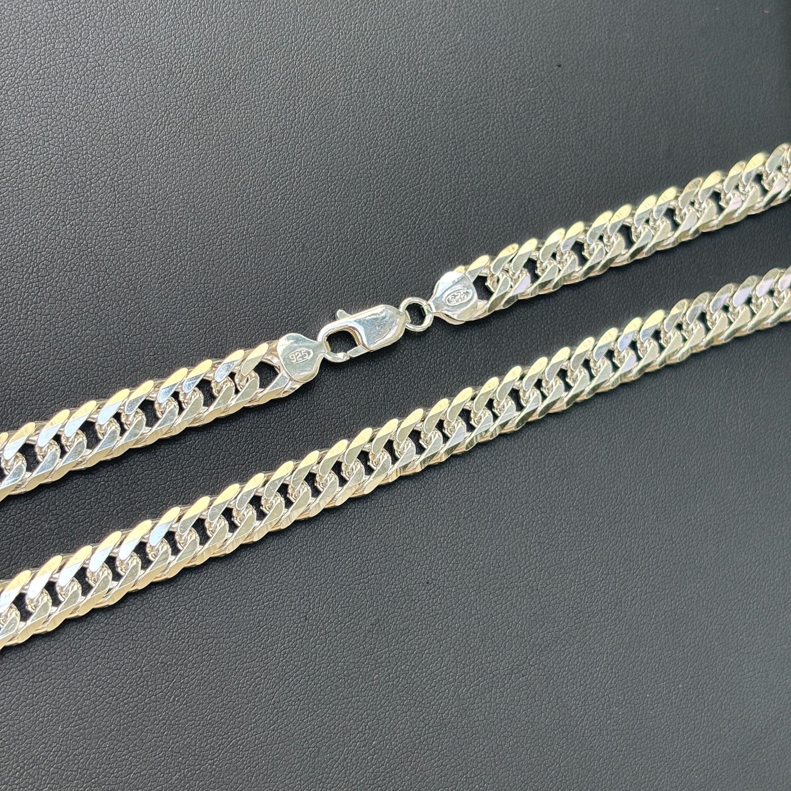 925 Sterling Silver 10mm Double Curb Chain Necklace