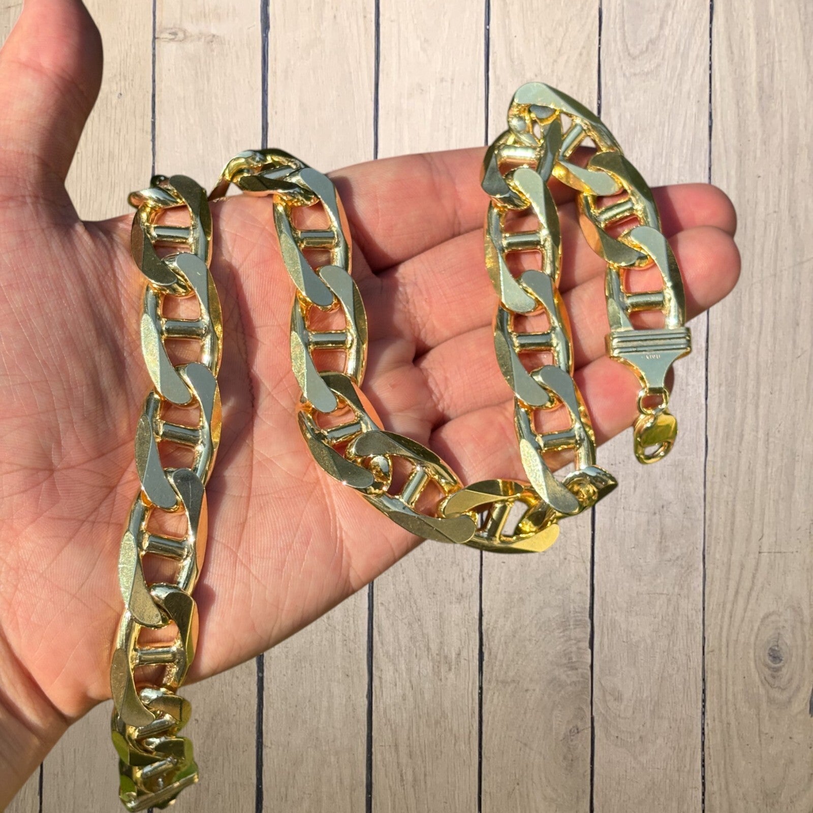 925 Sterling Silver 16mm Mariner Chain Necklace